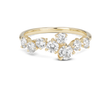 Front view of 1 carat total weight constellation ring in 14k yellow gold