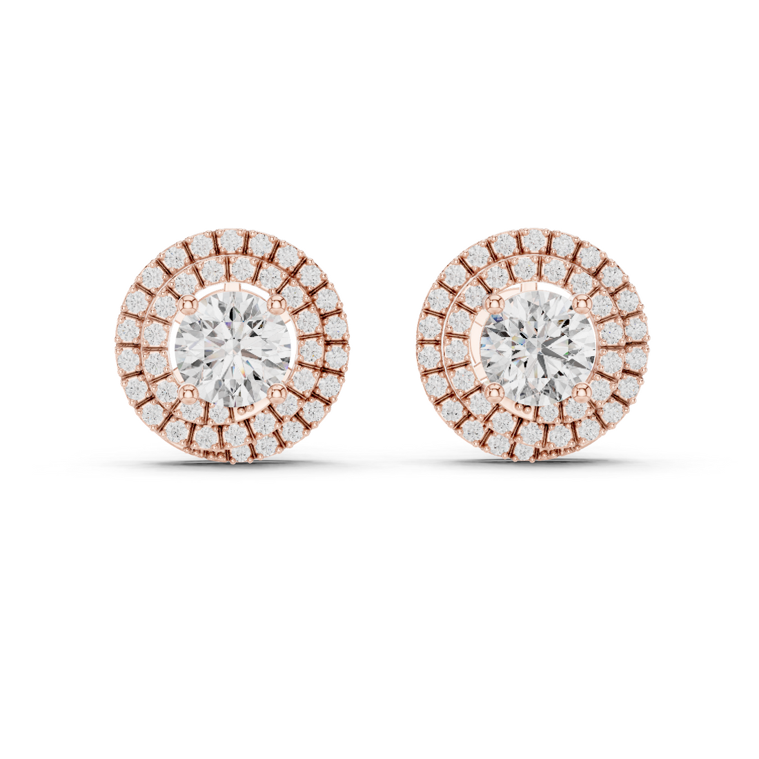 Radiant 1.25-CT Round Diamond Stud Earrings with 14-KT White Gold