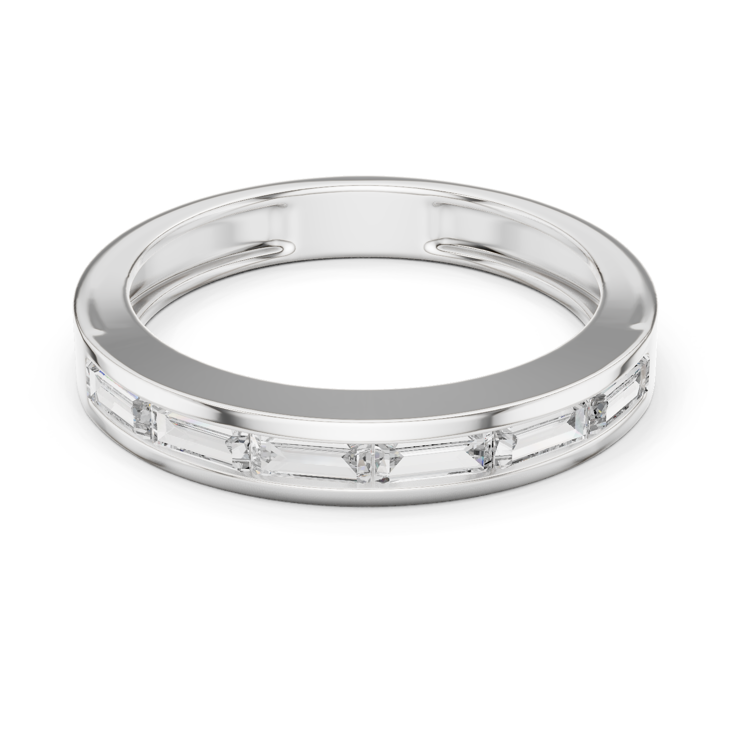 14KT White Gold Baguette-cut diamond shape  RING