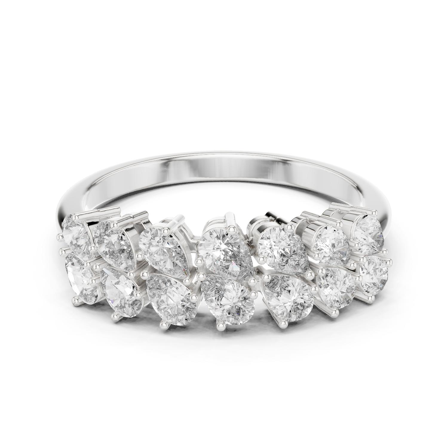 Lustrous Petal Sparkle Ring 14KT