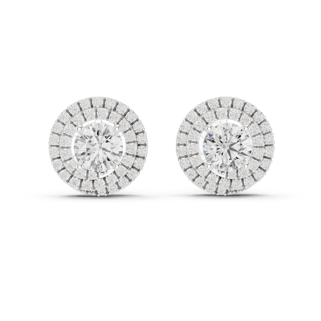 Radiant 1.25-CT Round Diamond Stud Earrings with 14-KT White Gold