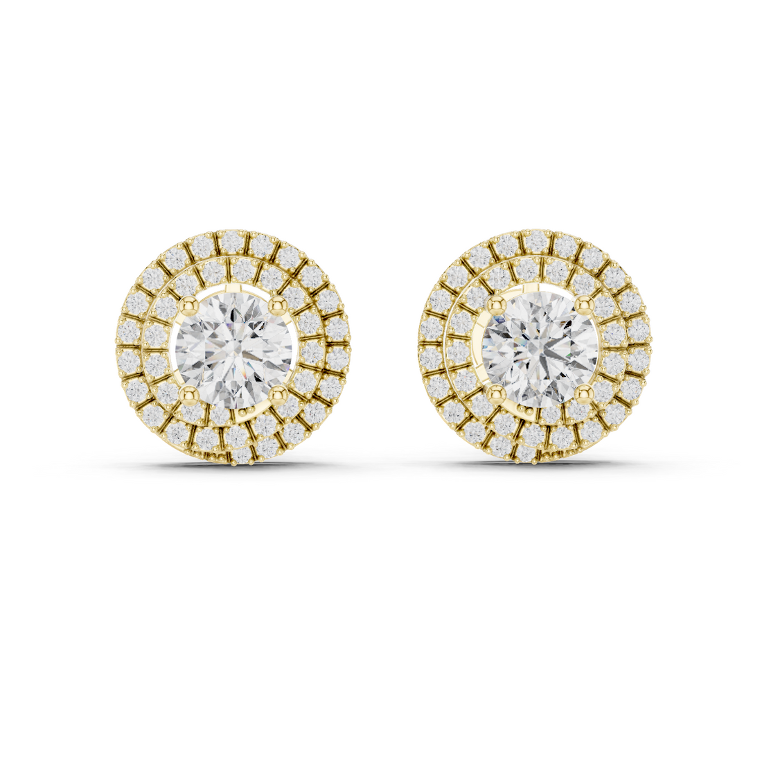 Radiant 1.25-CT Round Diamond Stud Earrings with 14-KT White Gold