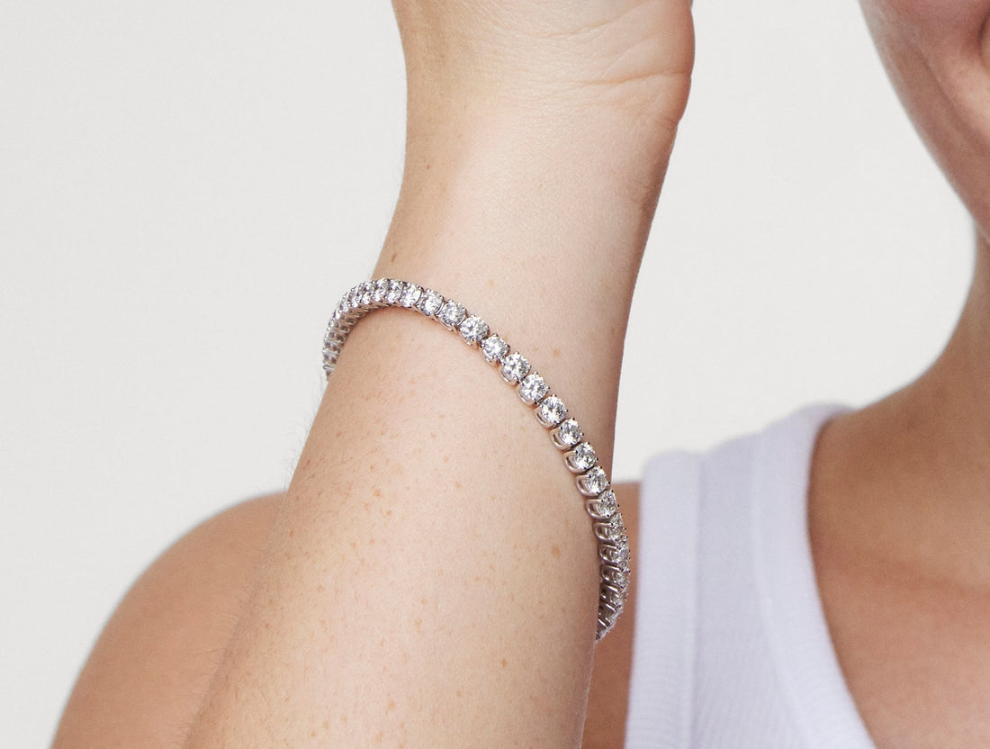Lab-Grown Diamond Large Tennis Bracelet - 7" length | White