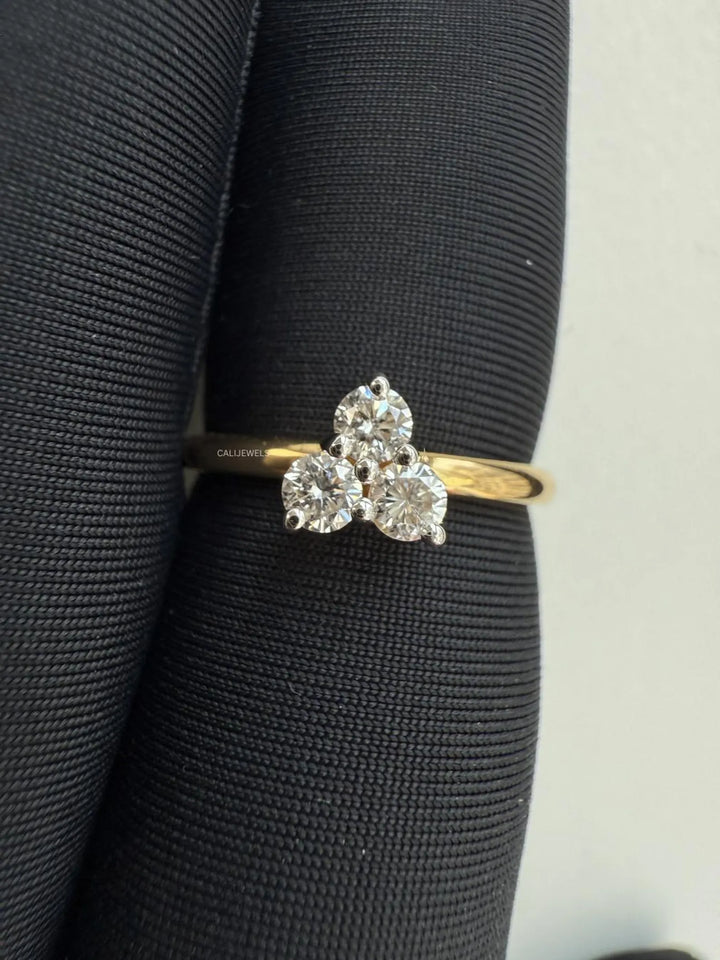 14KT Yellow Gold Three Stone Ring