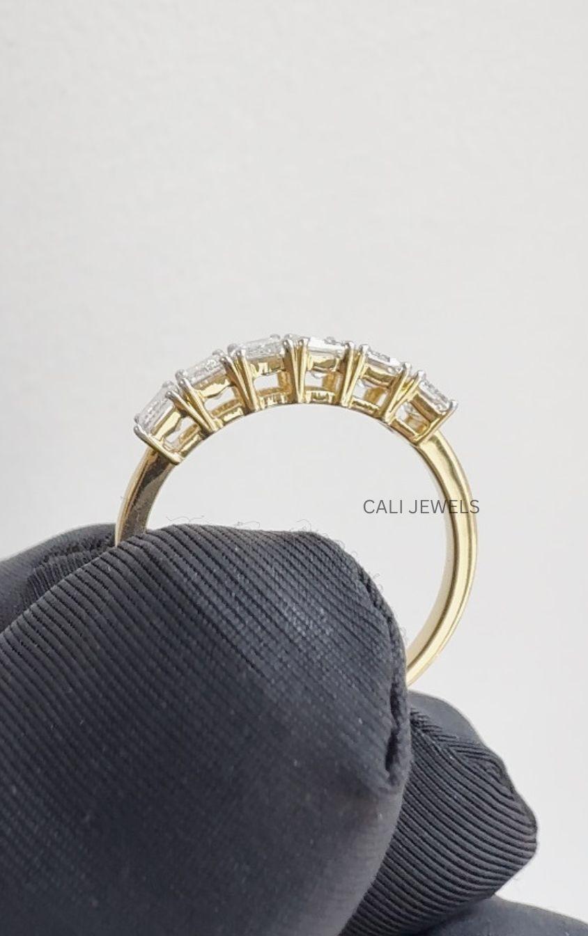 Emerald Cut Lab Grown Diamond Half Eternity Ring