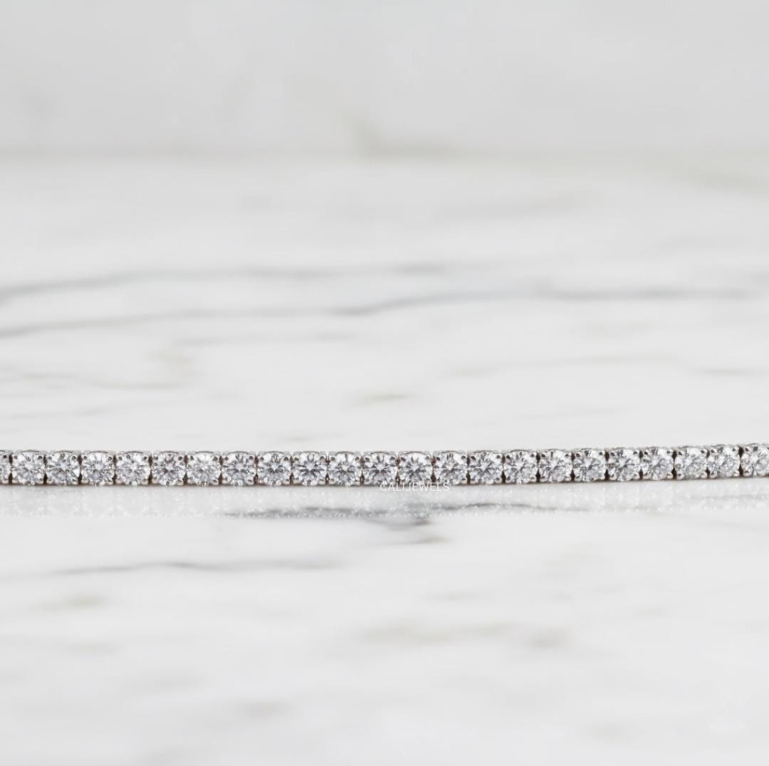 Round Cut Lab Diamond Tennis Bracelet