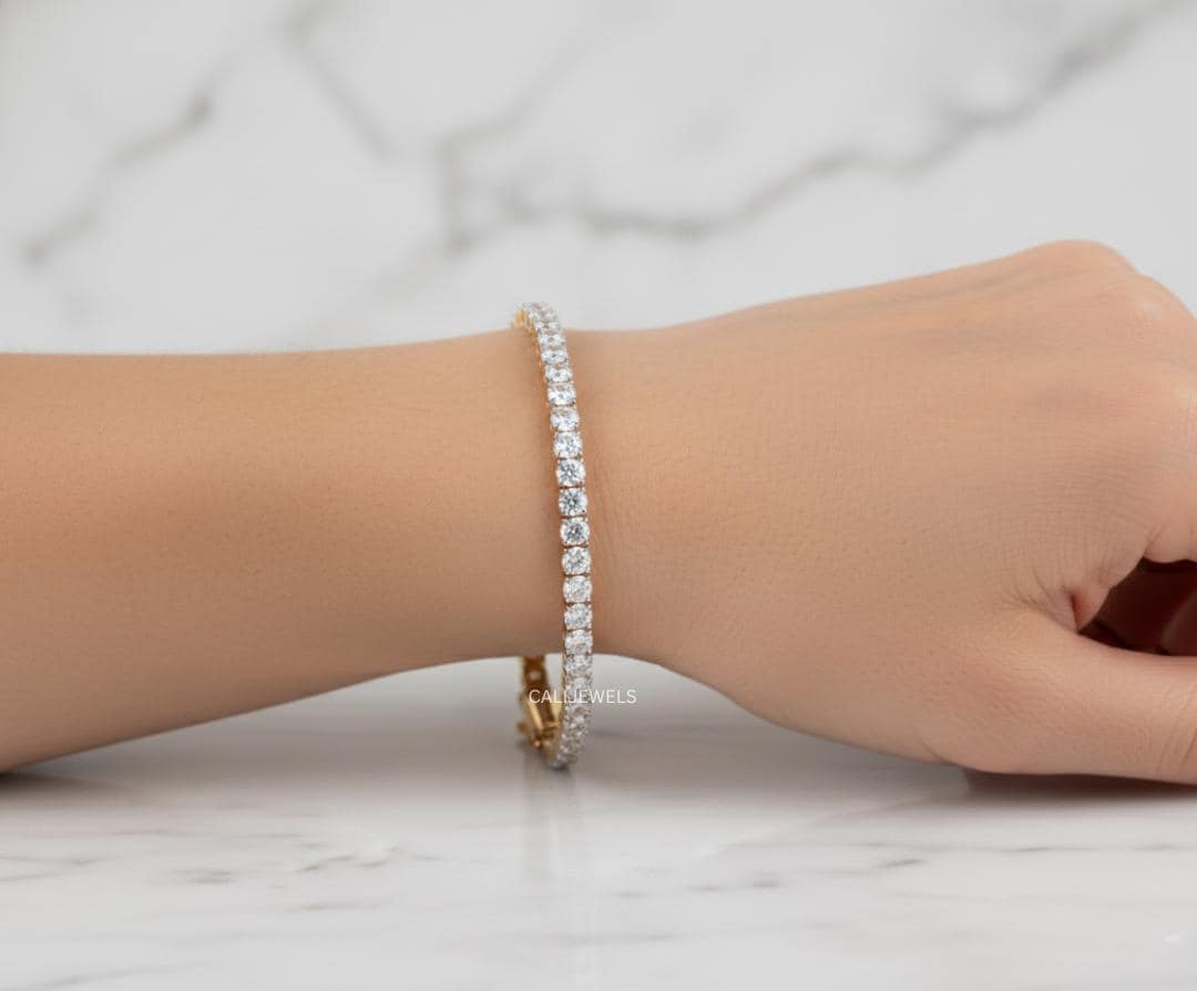Round Cut Lab Diamond Tennis Bracelet