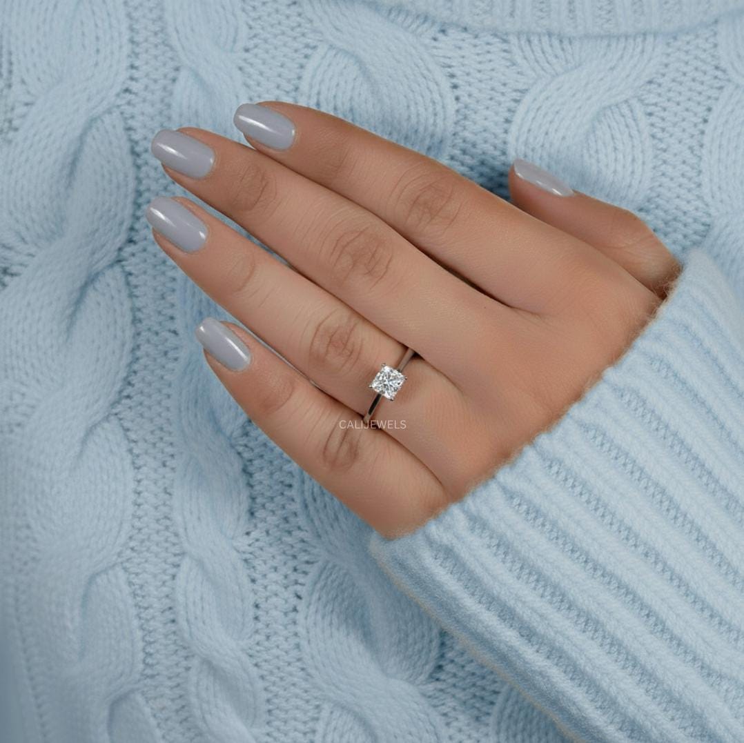 Princess Cut Lab Grown Diamond Solitaire Ring