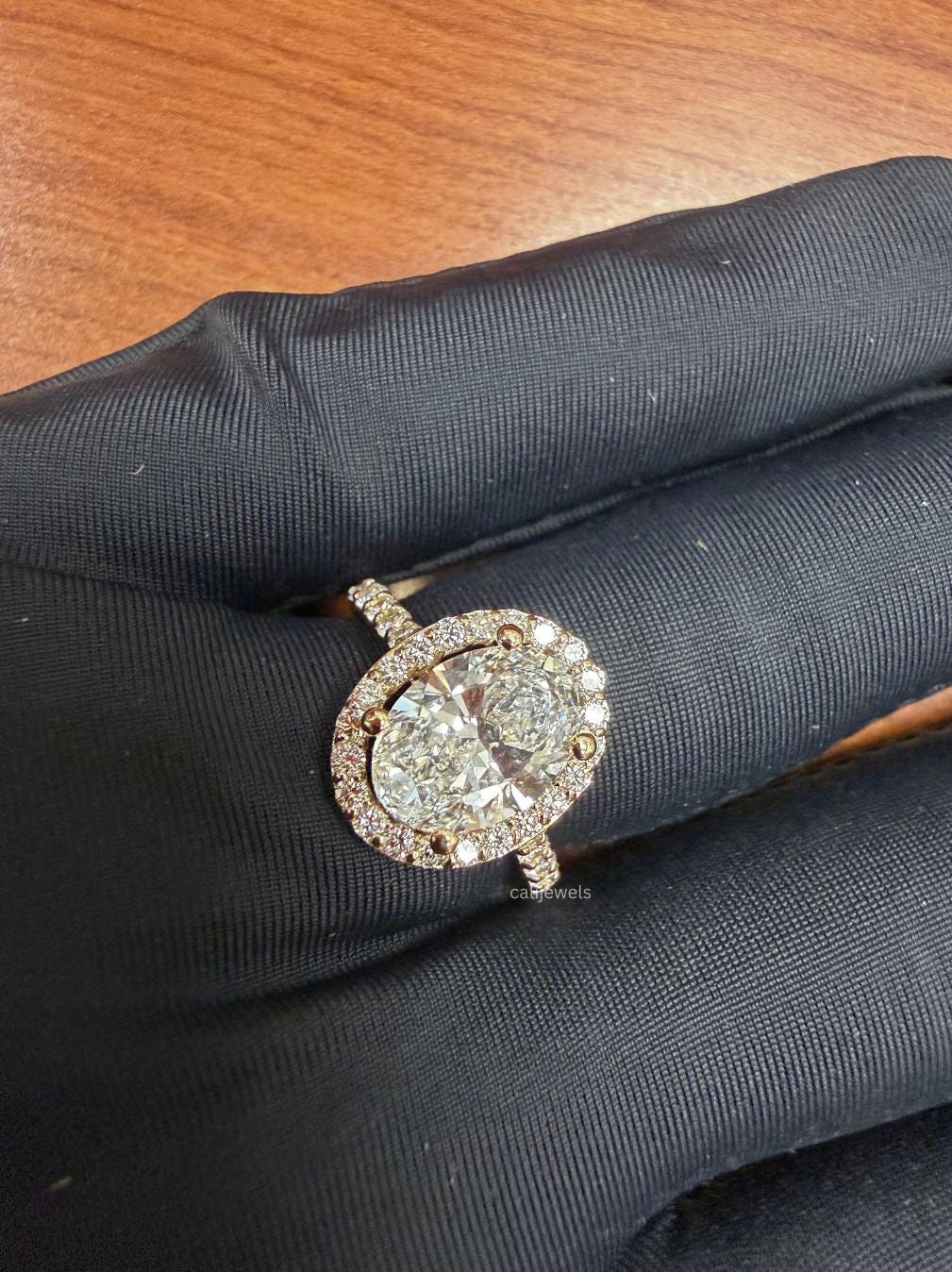 Oval Lab Diamond Halo Engagement Ring