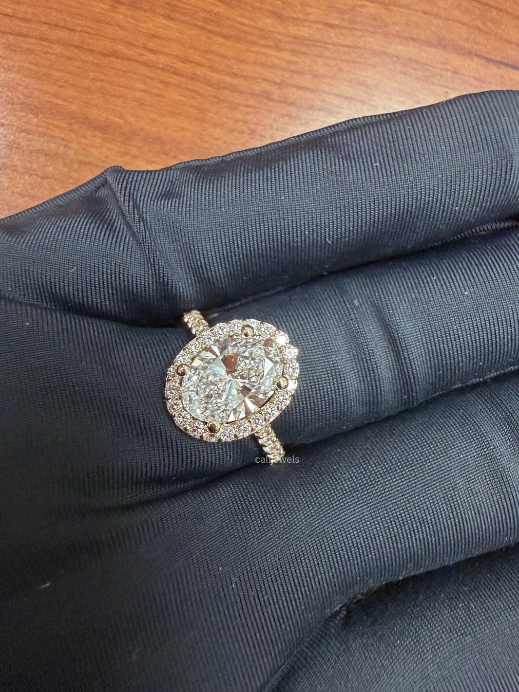 Oval Lab Diamond Halo Engagement Ring