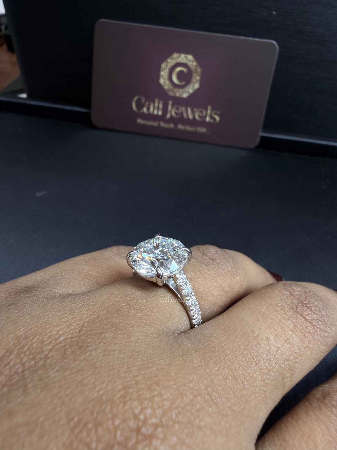 Round Cut Lab Diamond Engagement Ring