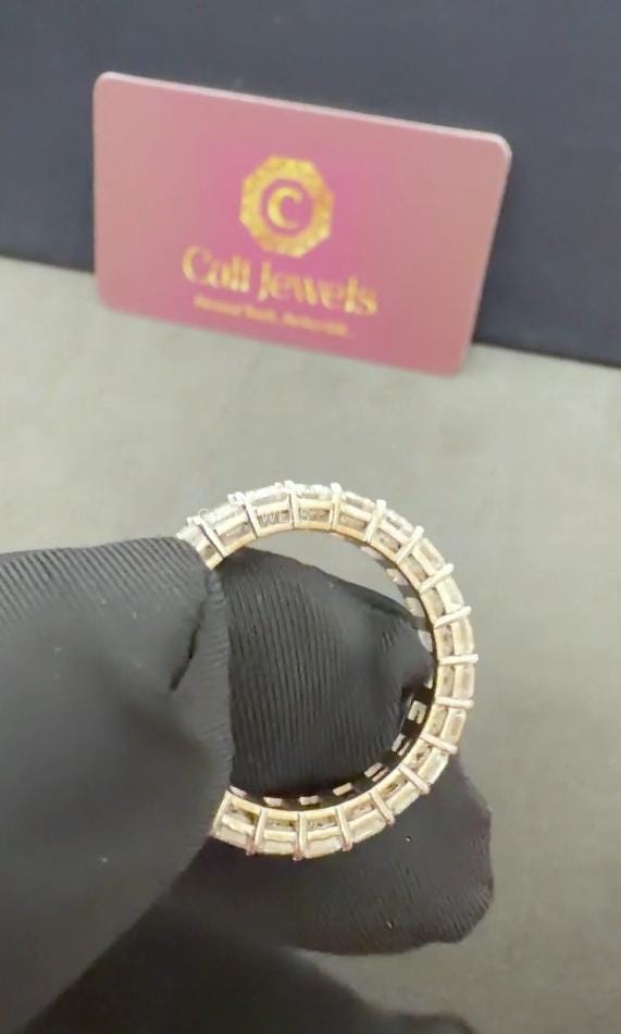 Emerald Cut Lab Grown Diamond Full Eternity Band