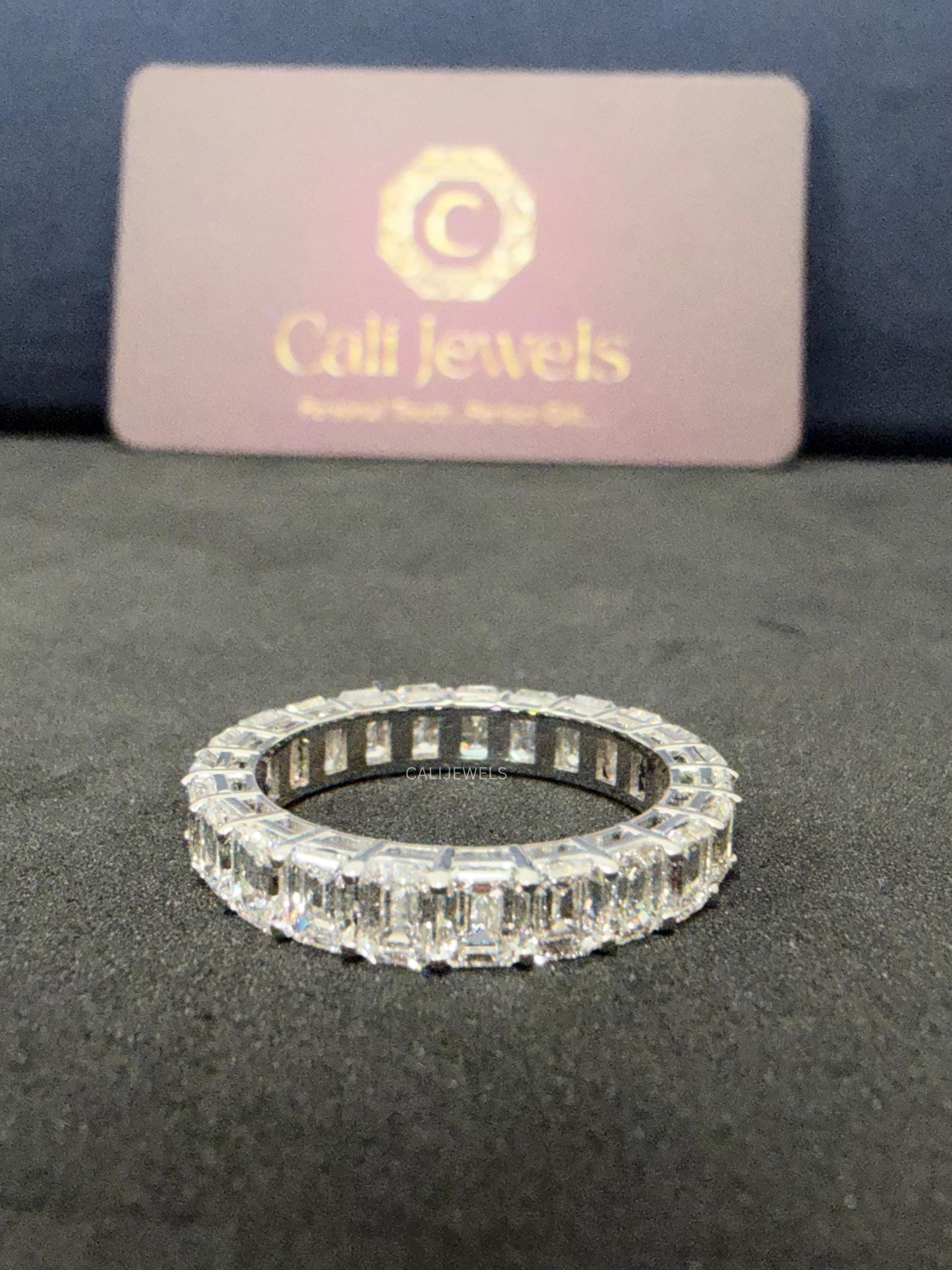 Emerald Cut Lab Grown Diamond Full Eternity Band
