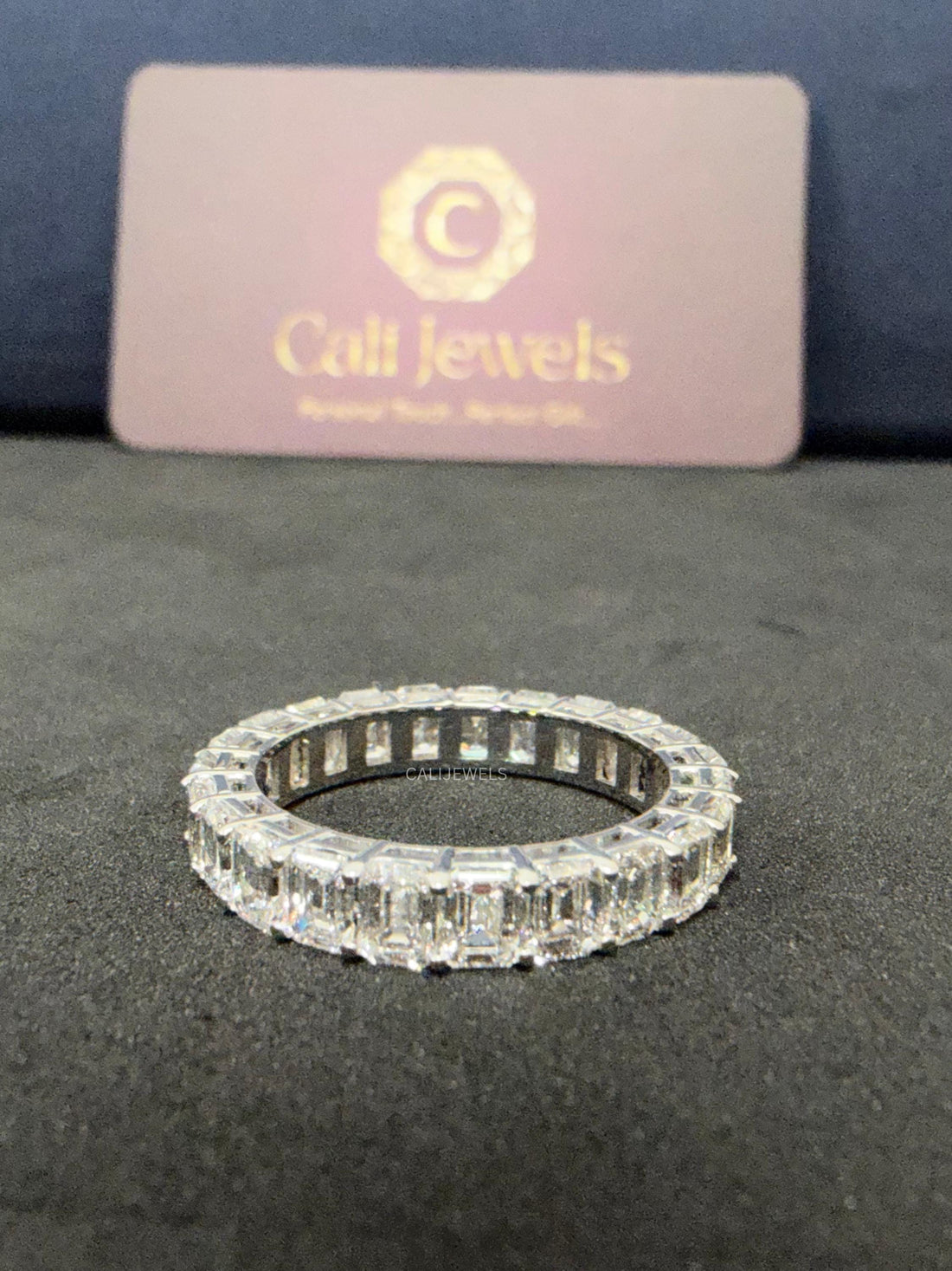 Emerald Cut Lab Grown Diamond Full Eternity Band