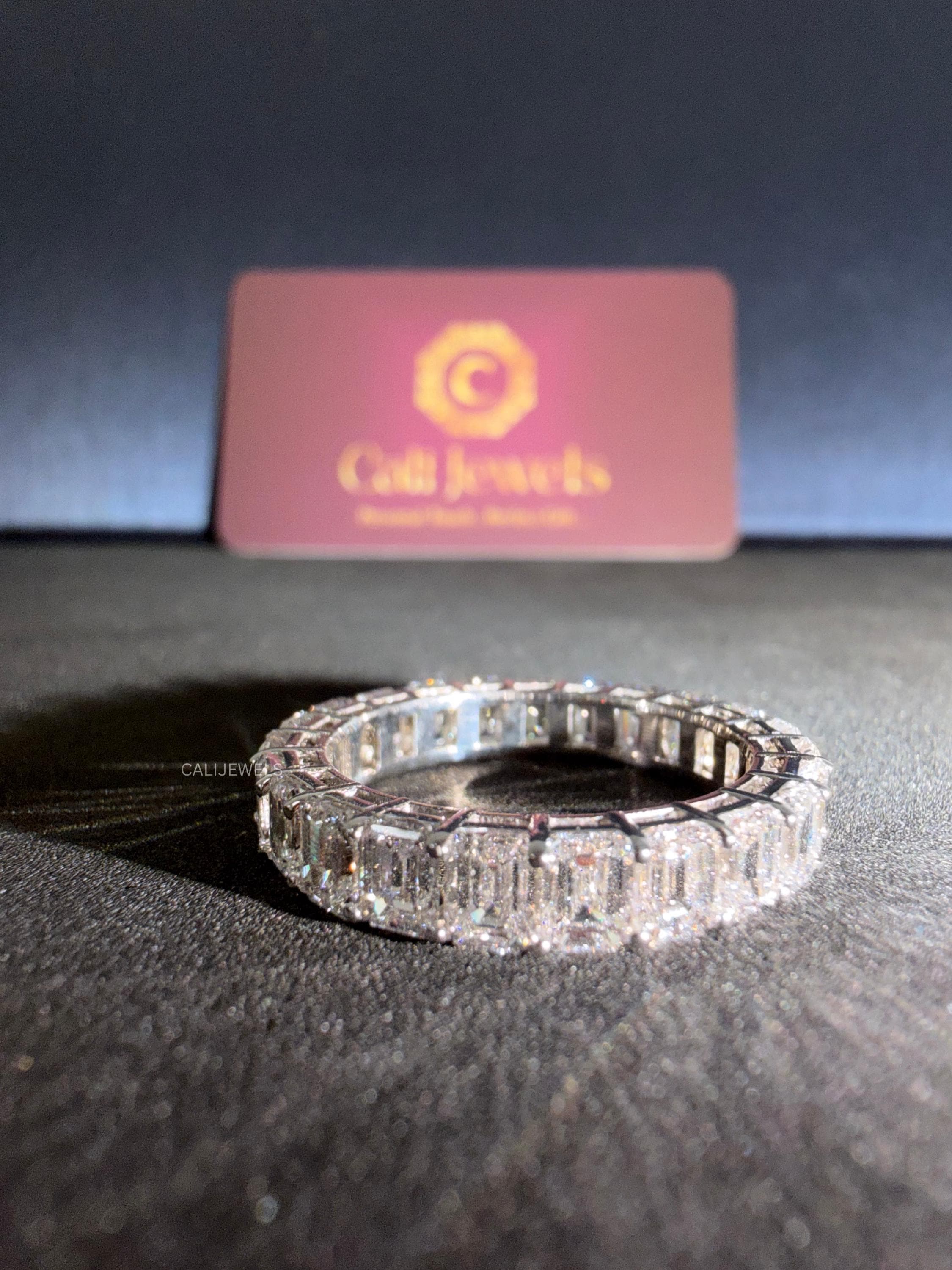 Emerald Cut Lab Grown Diamond Full Eternity Band