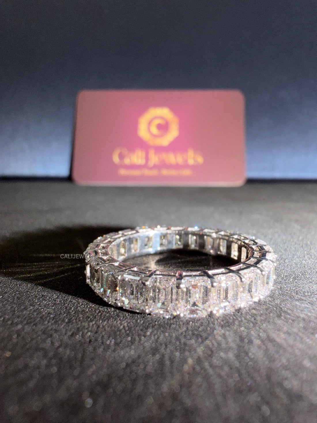 Emerald Cut Lab Grown Diamond Full Eternity Band