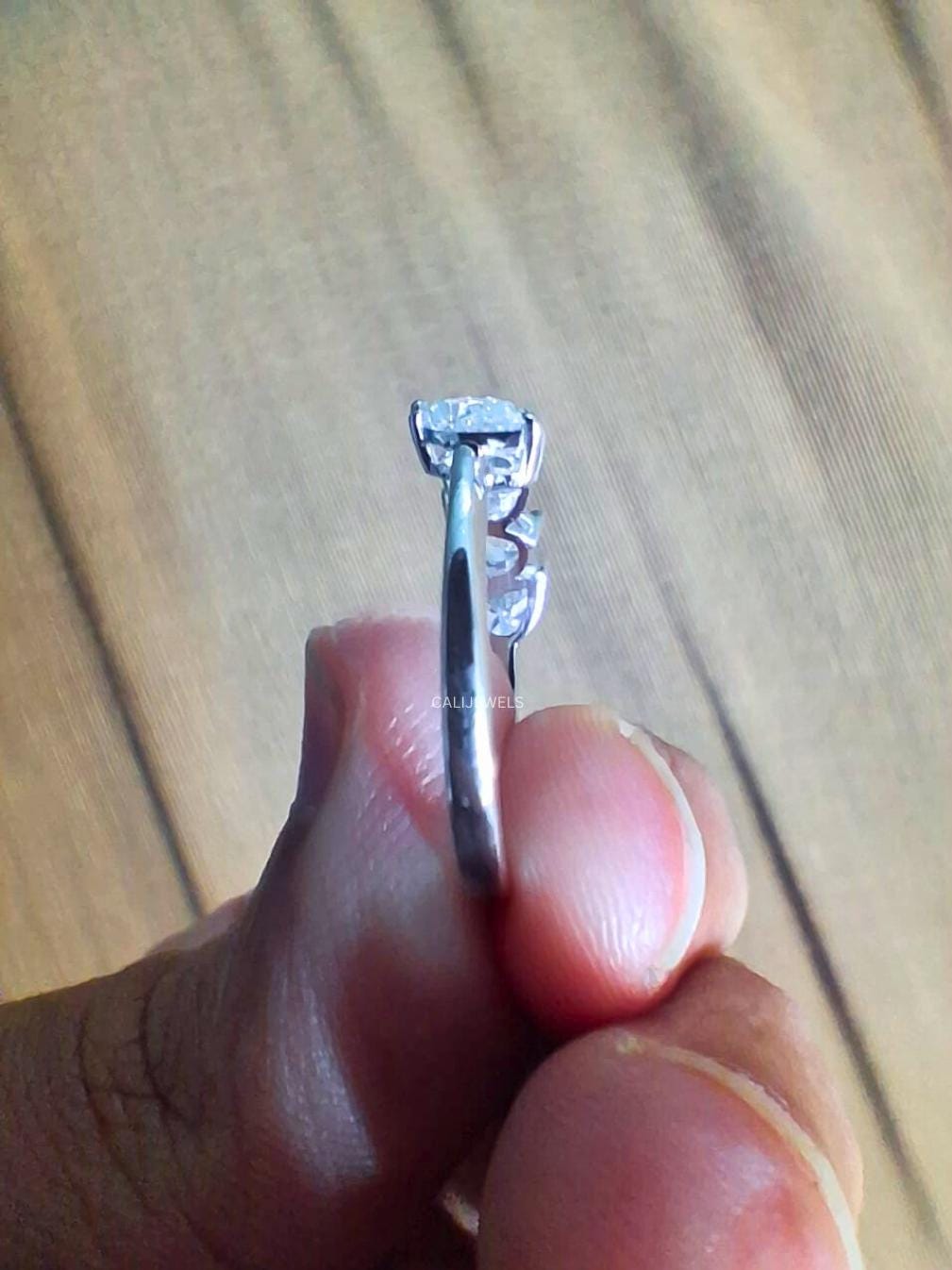 Pear Cut CVD Lab Grown Diamond Half Eternity Ring