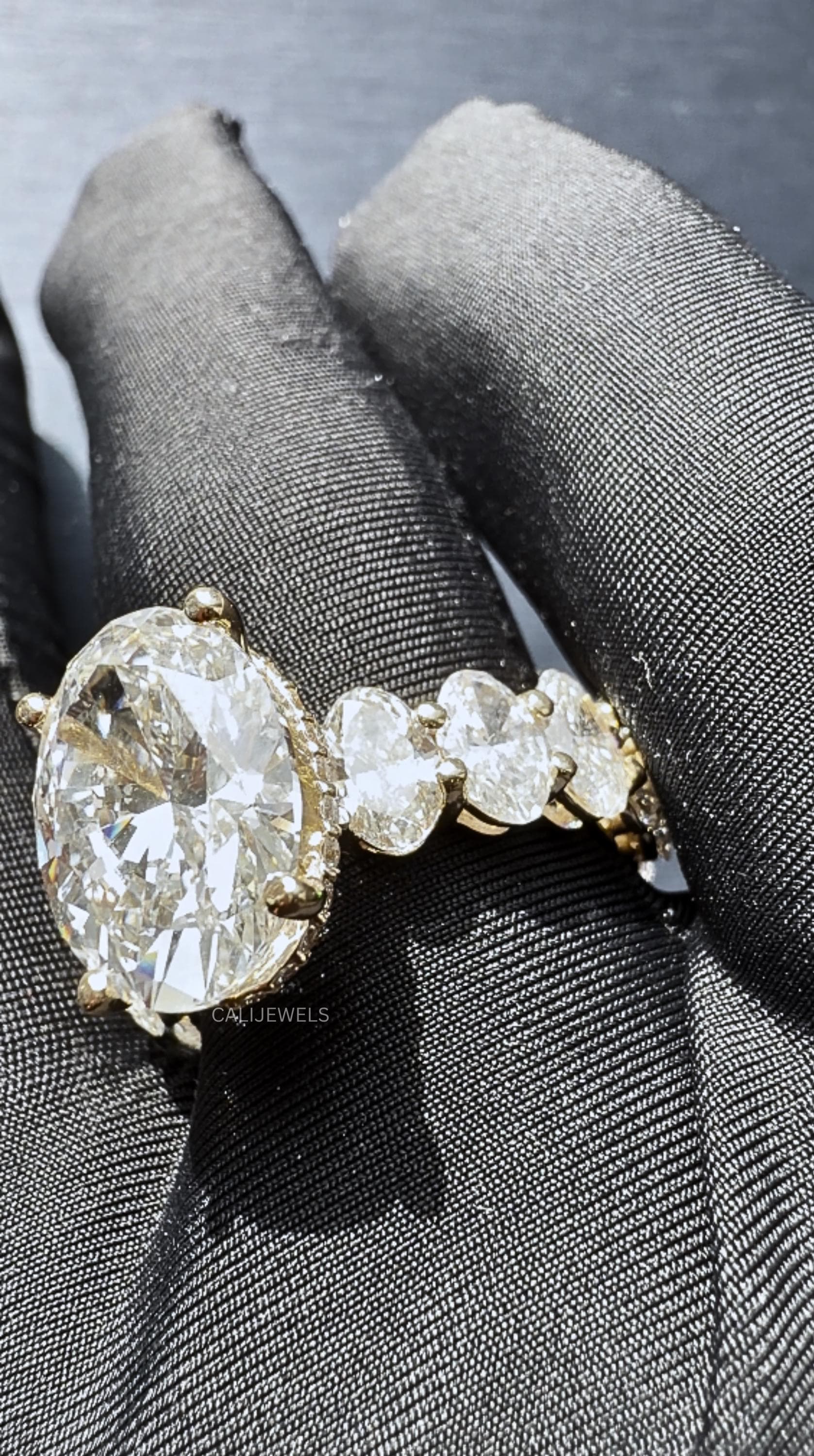 Oval Cut Lab Diamond Solitaire Engagement Ring