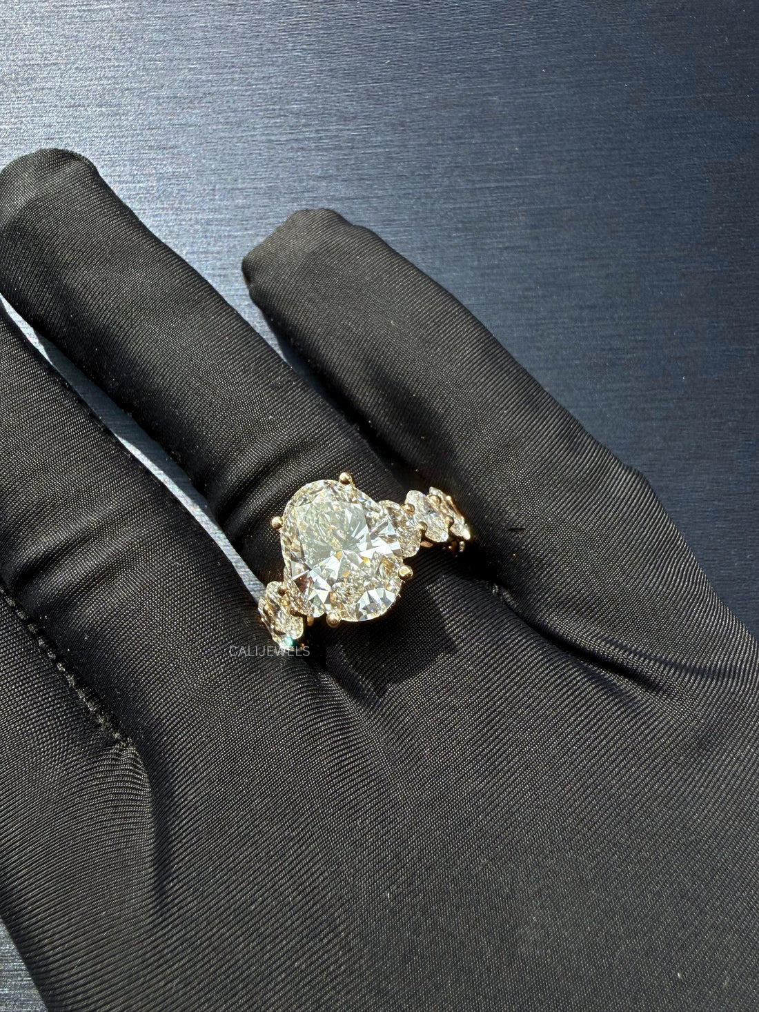 Oval Cut Lab Diamond Solitaire Engagement Ring