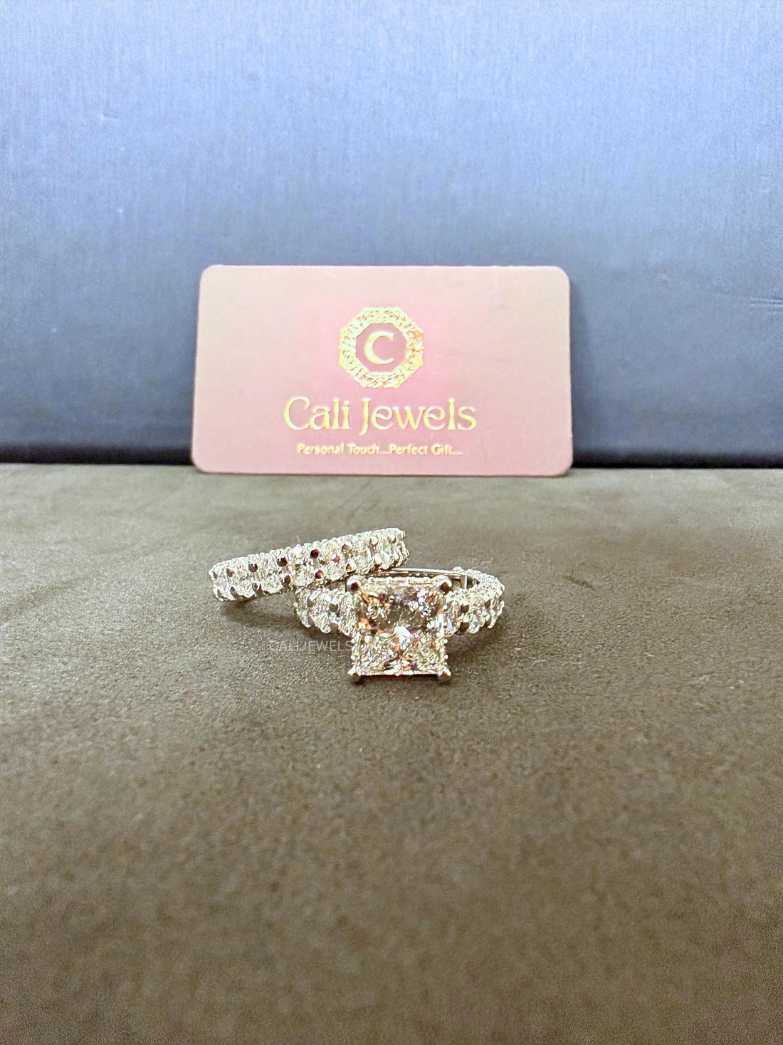 Princess Cut  Lab Grown Diamond Bridal Ring Set