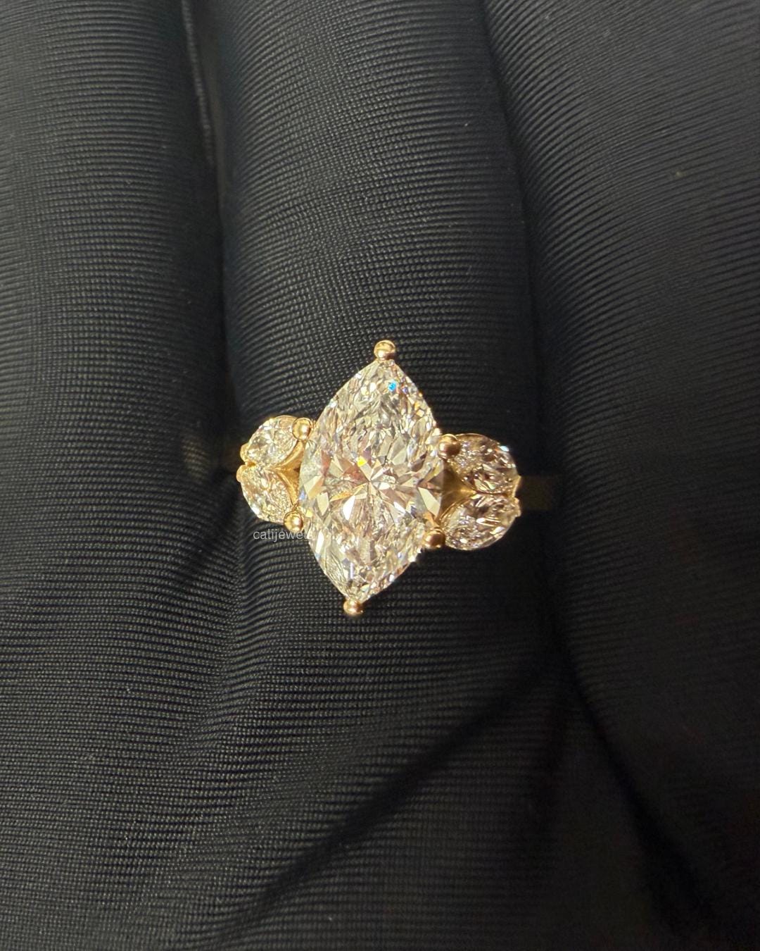 Marquise CutLab Diamond Five Stone Engagement Ring