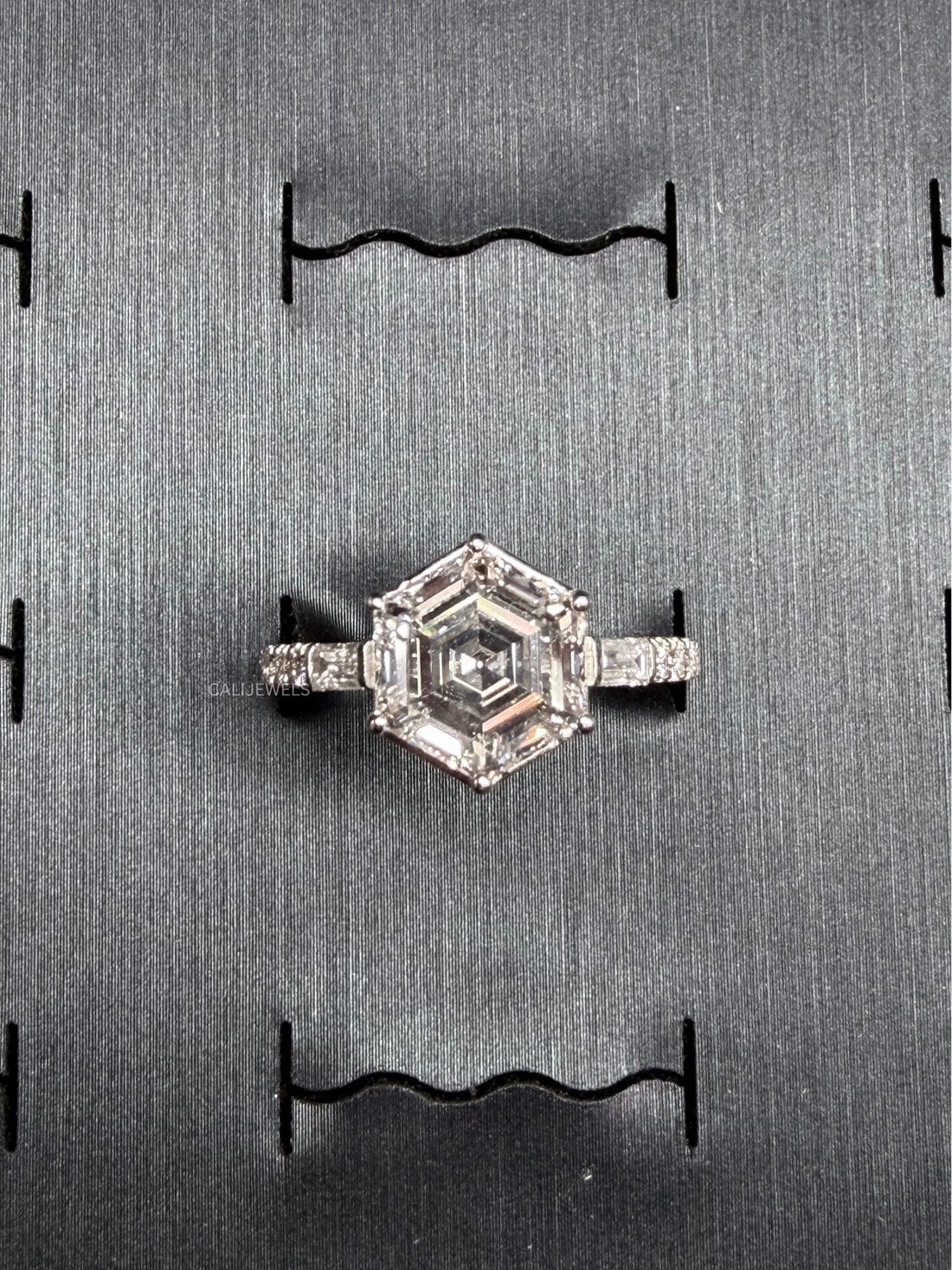 Hexagon Cut Lab Diamond Wedding Ring