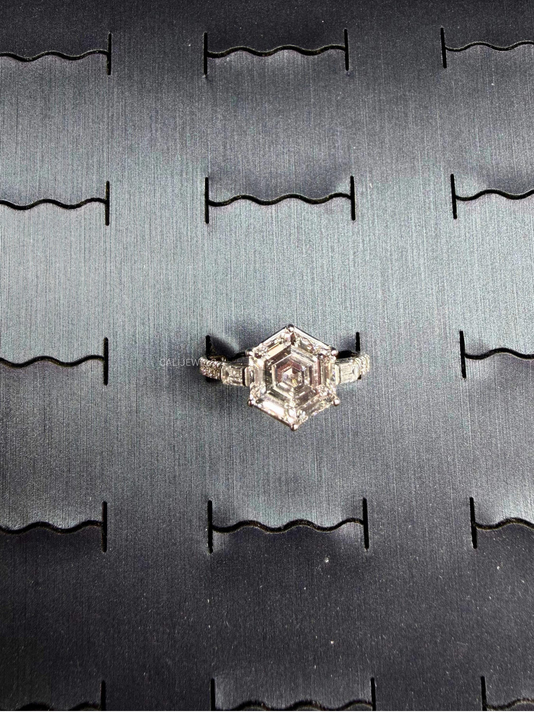 Hexagon Cut Lab Diamond Wedding Ring