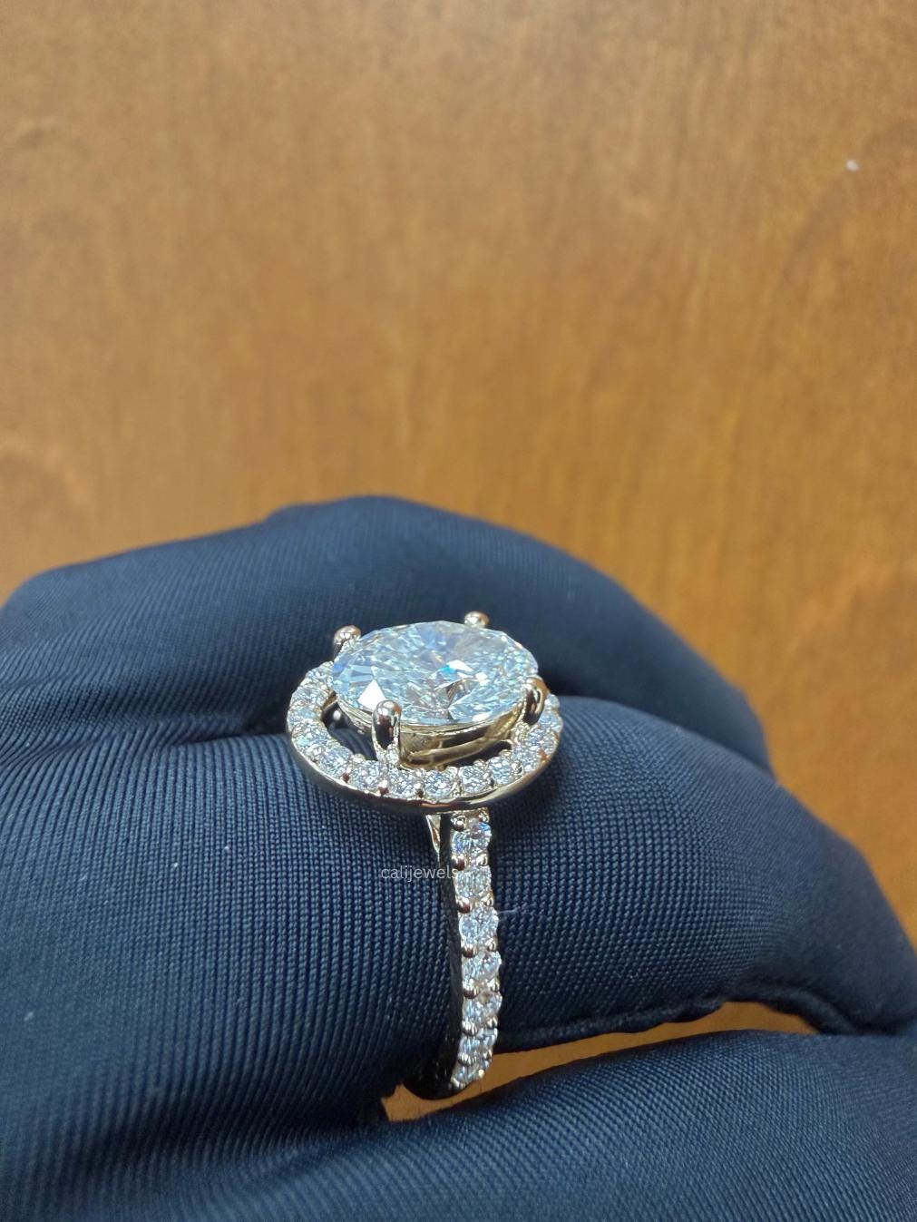 Oval Lab Diamond Halo Engagement Ring