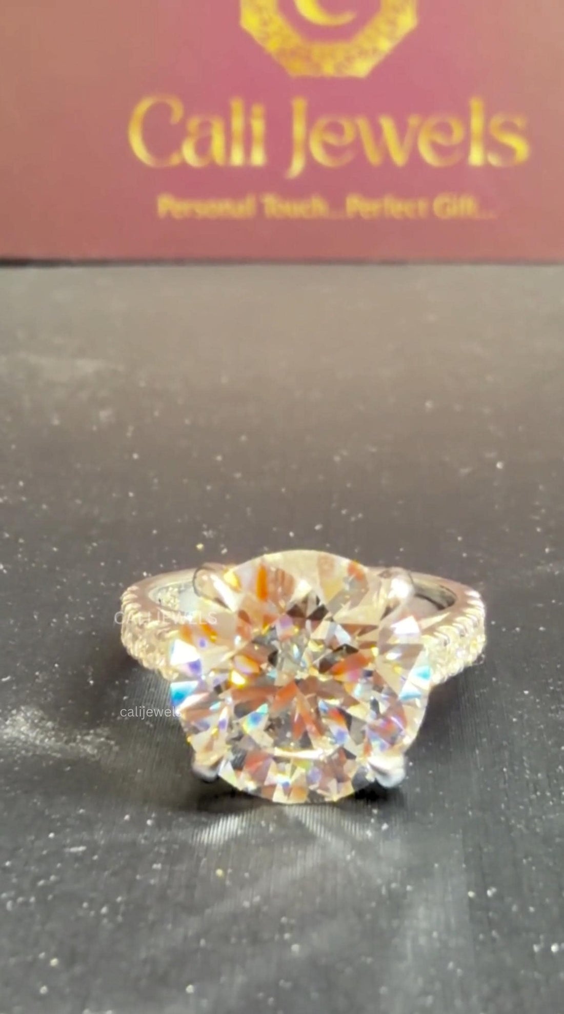 Round Cut Lab Diamond Engagement Ring