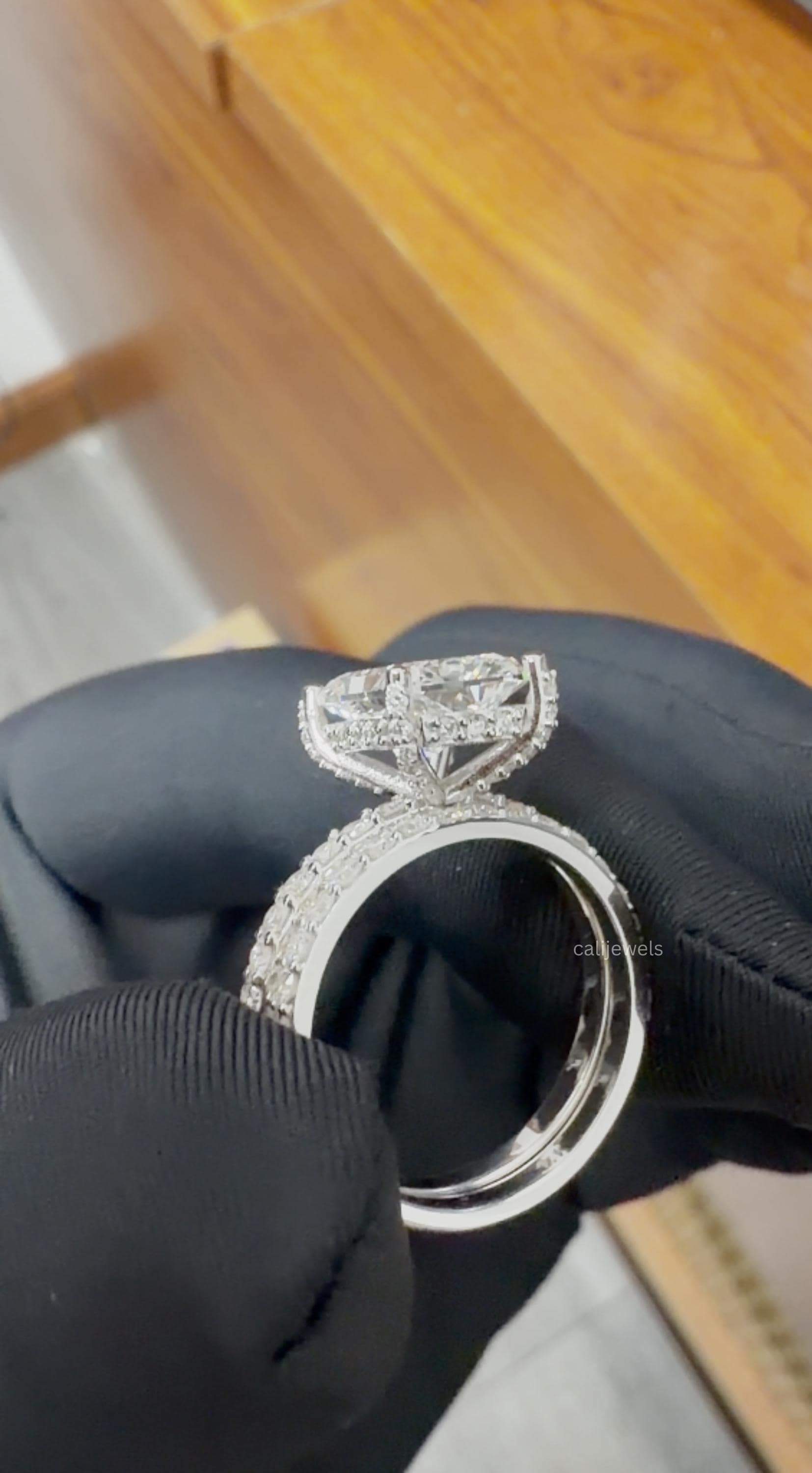 Radiant Cut Lab Diamond Wedding Ring Set