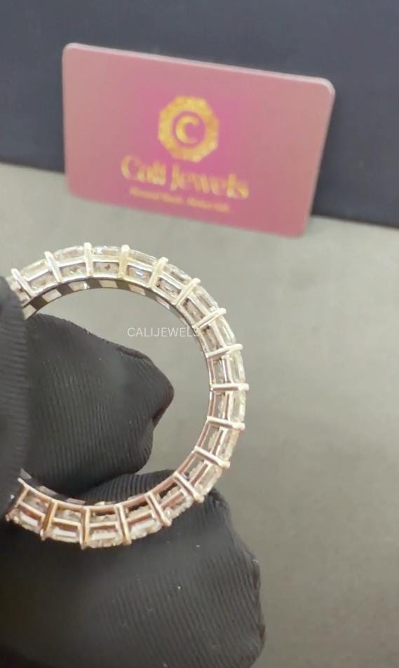 Emerald Cut Lab Grown Diamond Full Eternity Band