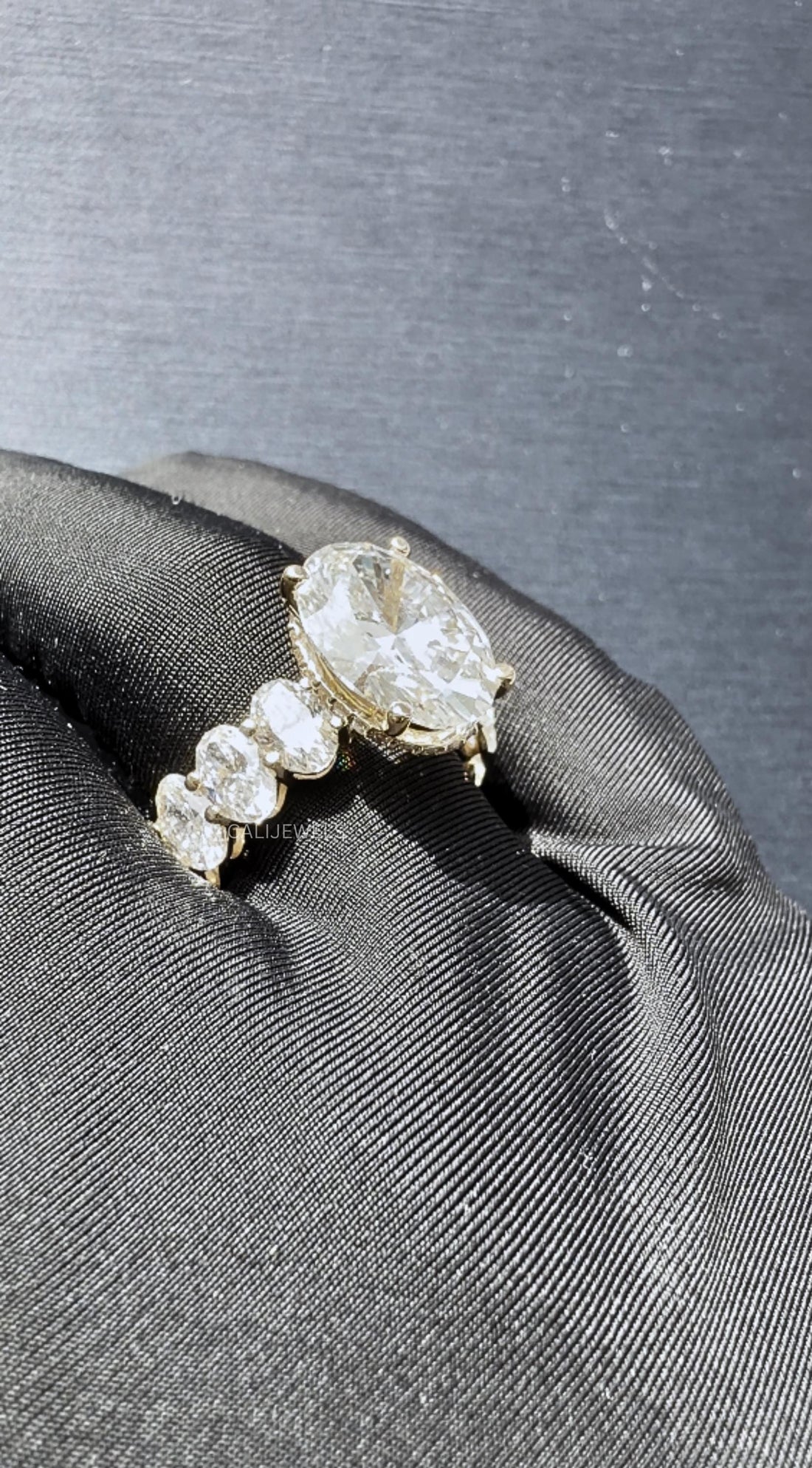 Oval Cut Lab Diamond Solitaire Engagement Ring