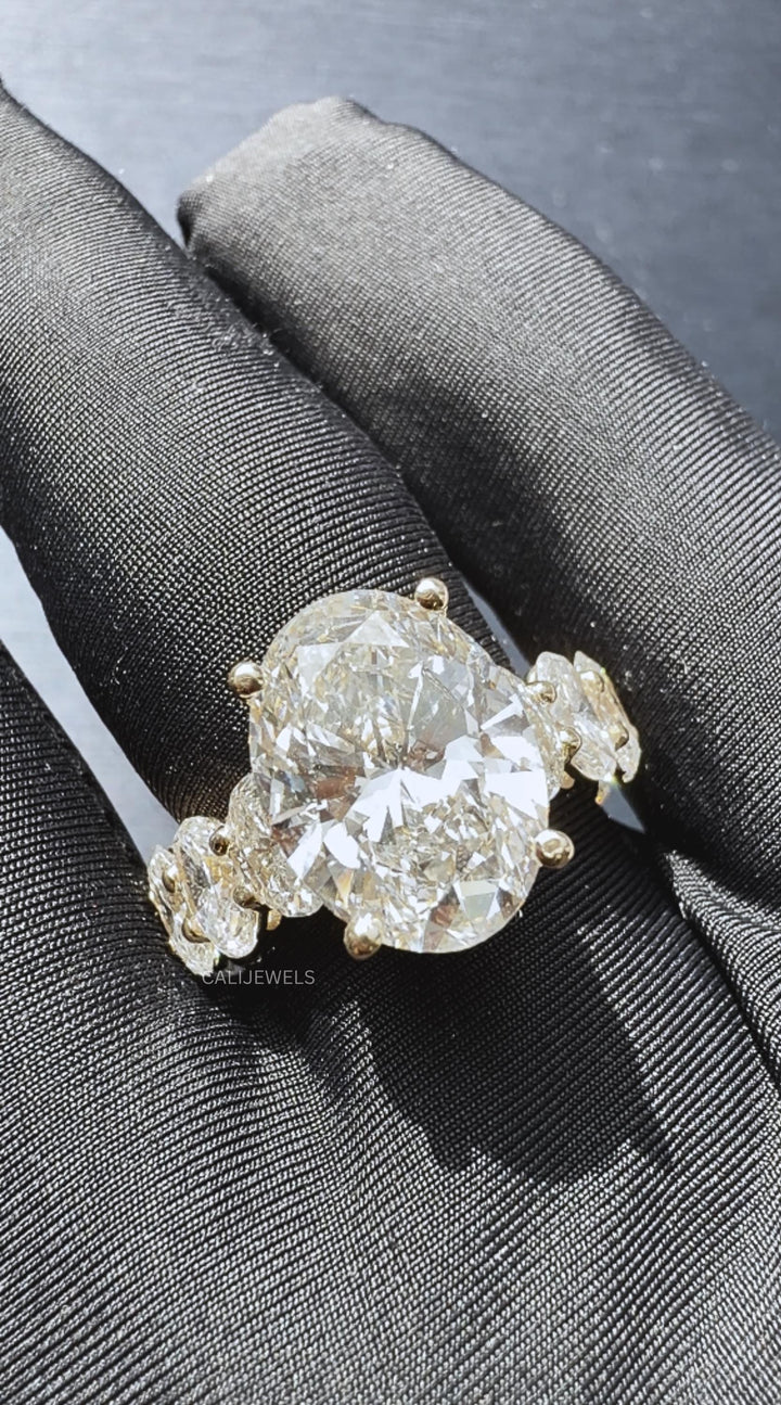 Oval Cut Lab Diamond Solitaire Engagement Ring