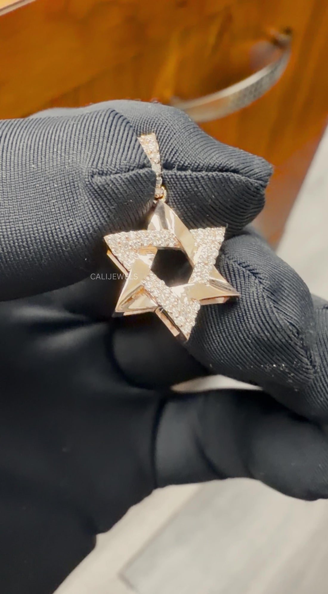 Star of David Lab Grown Diamond Pendant Necklace