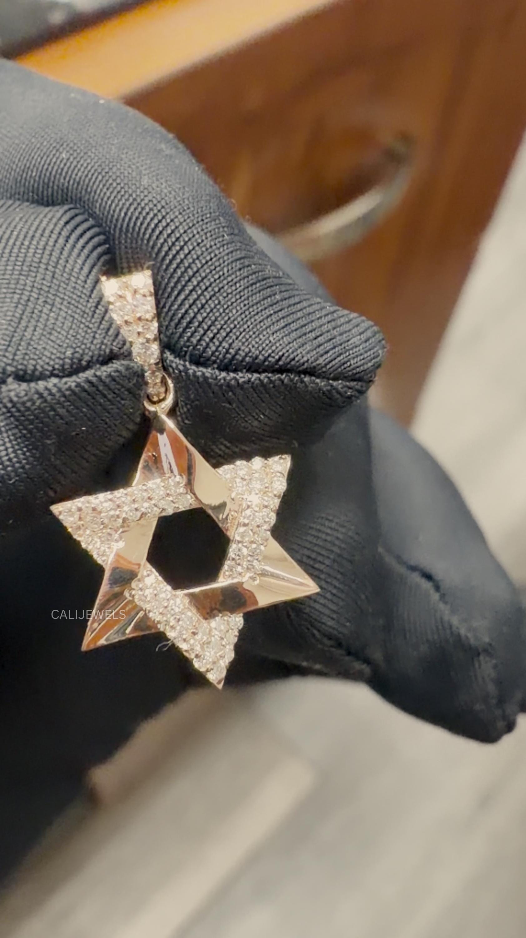 Star of David Lab Grown Diamond Pendant Necklace