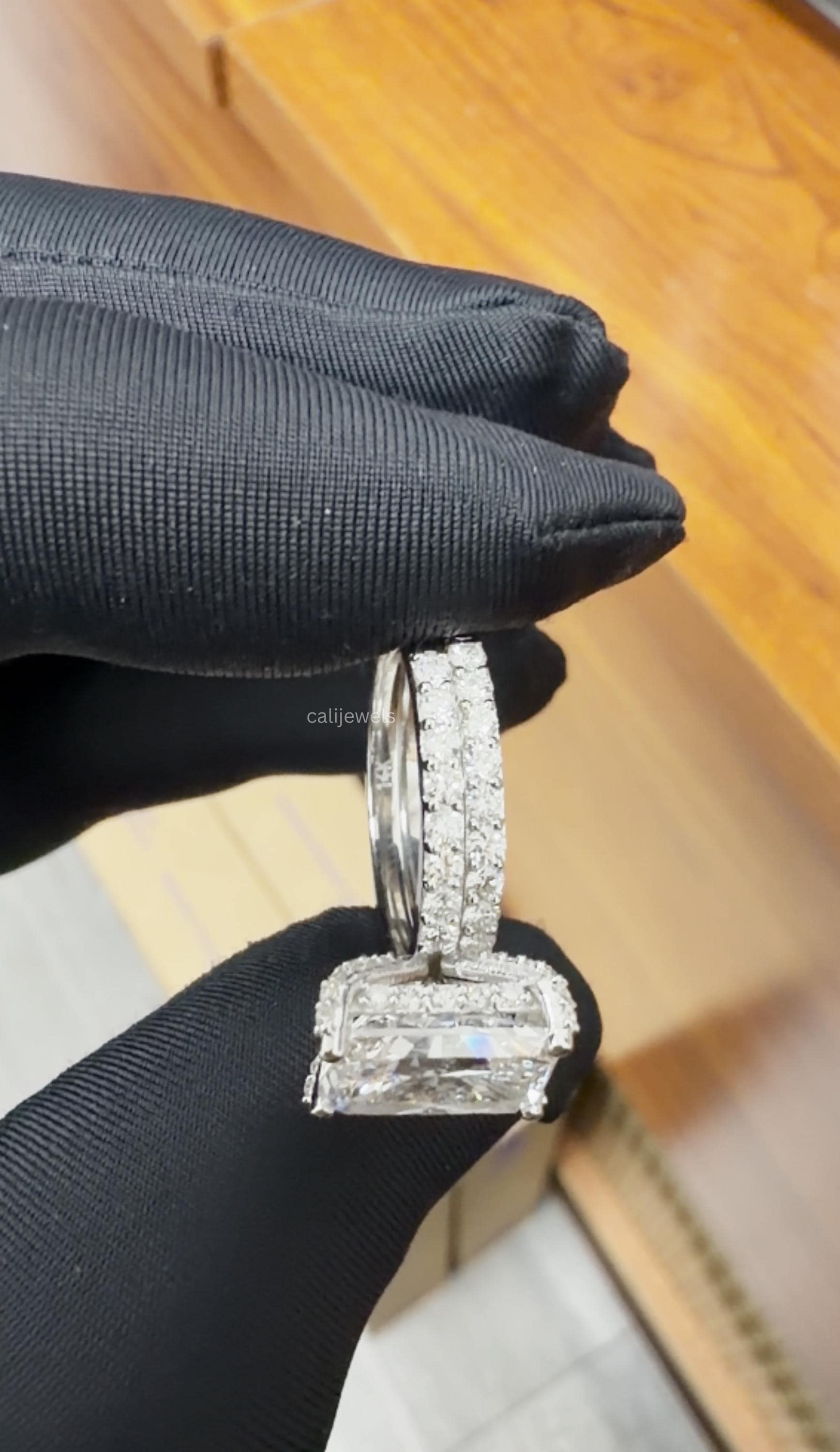 Radiant Cut Lab Diamond Wedding Ring Set