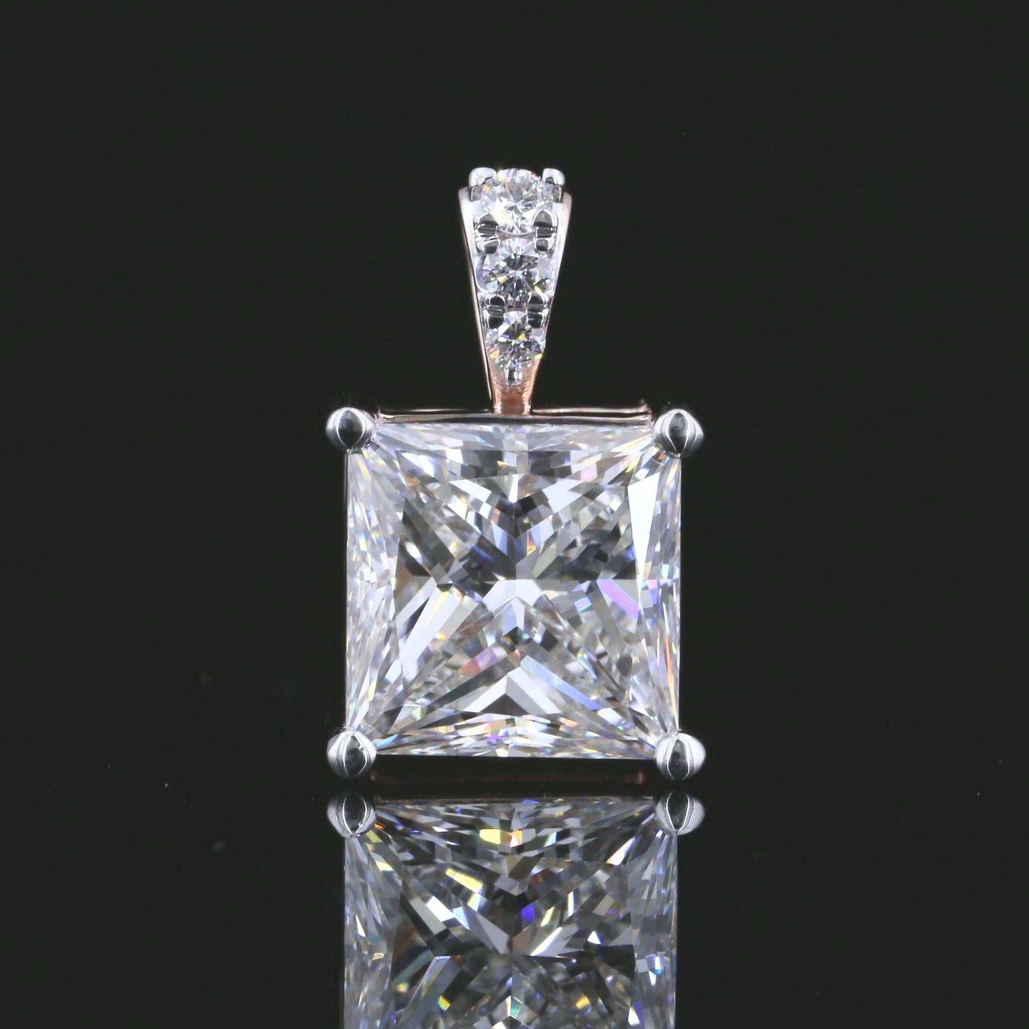 Princess Cut Lab Grown Diamond Pendant