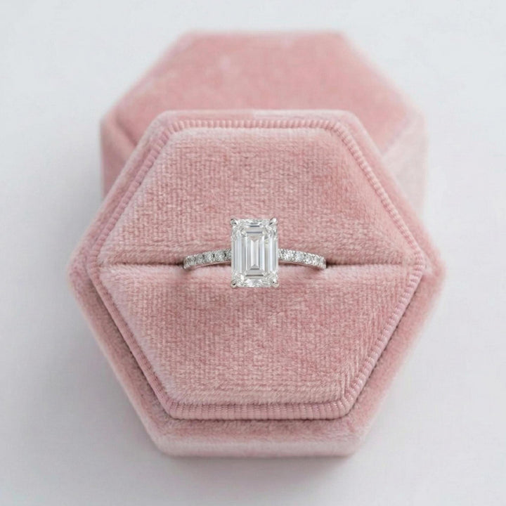 Emerald Cut Lab Grown Diamond Engagement Ring