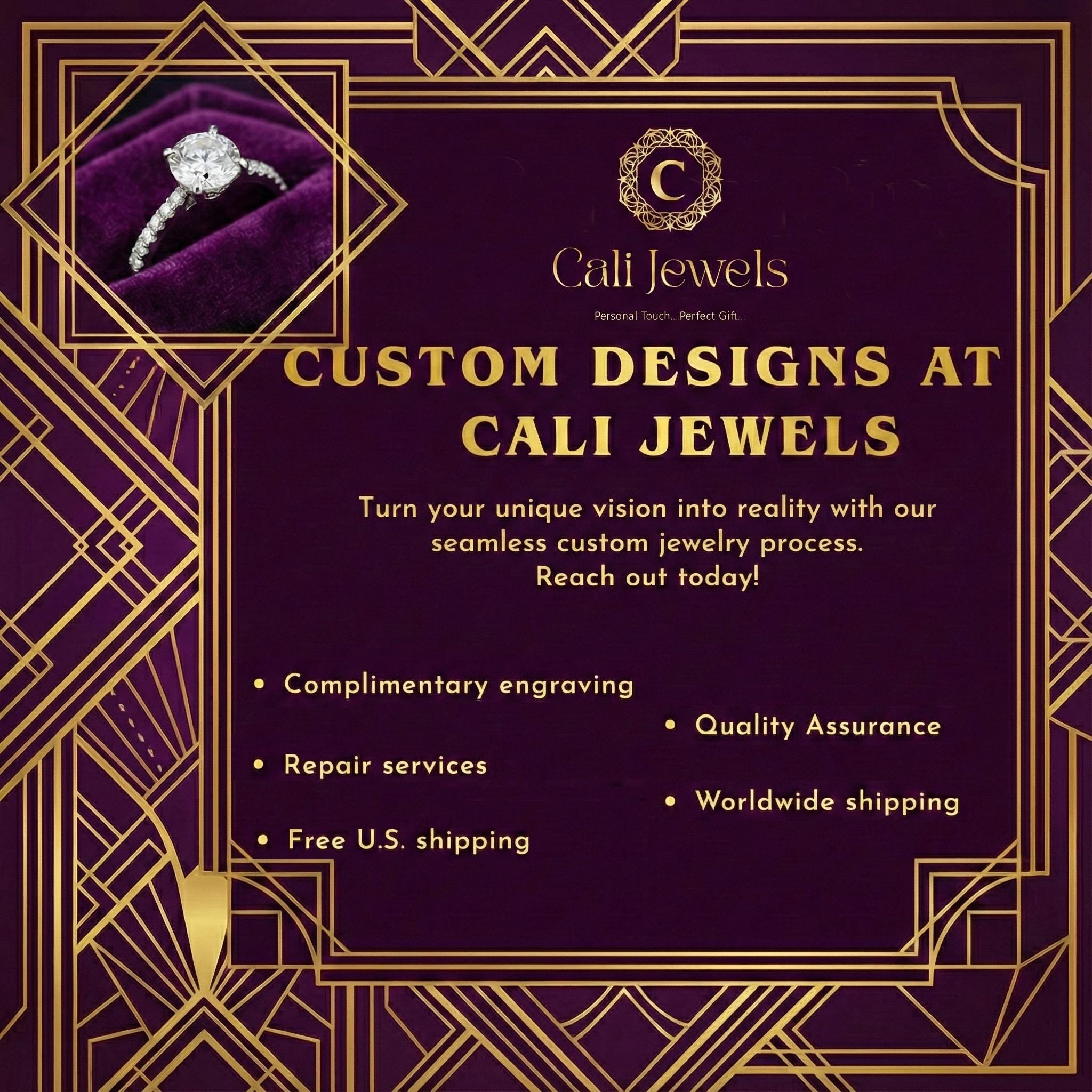 Cushion and  Half Moon Cut Lab Grown Diamond Three Stone Ring