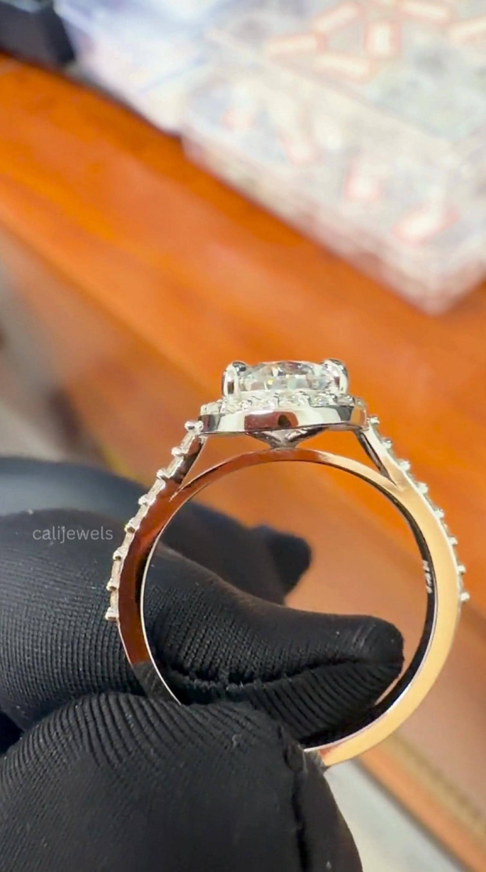 Pear Cut Lab Grown Diamond Halo Ring