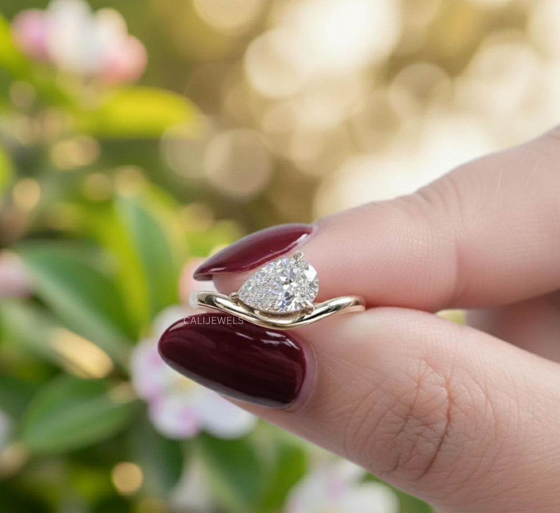 Pear Cut Lab Grown Diamond Pinky Ring