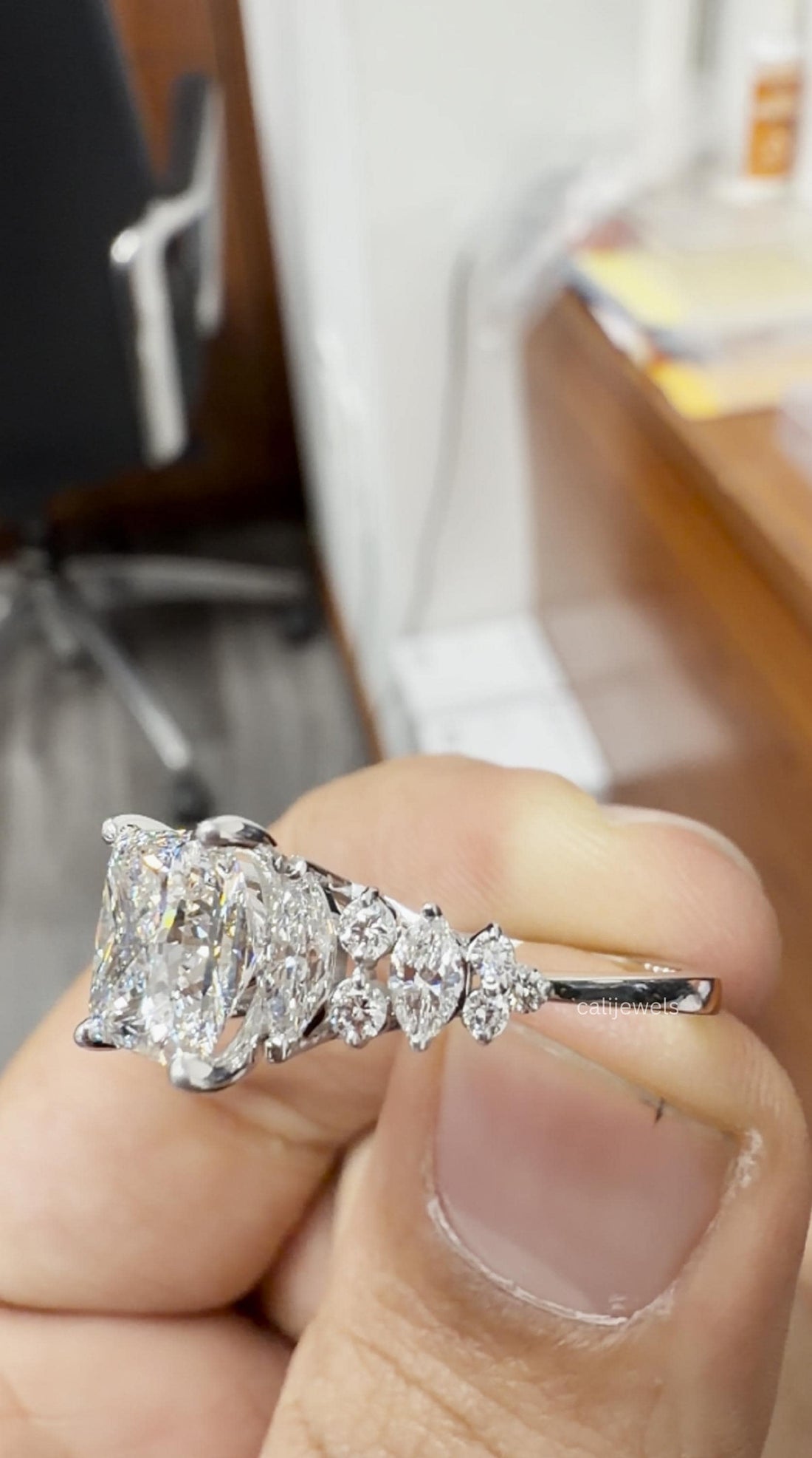Princess Cut Lab Grown Diamond Engagement Ring