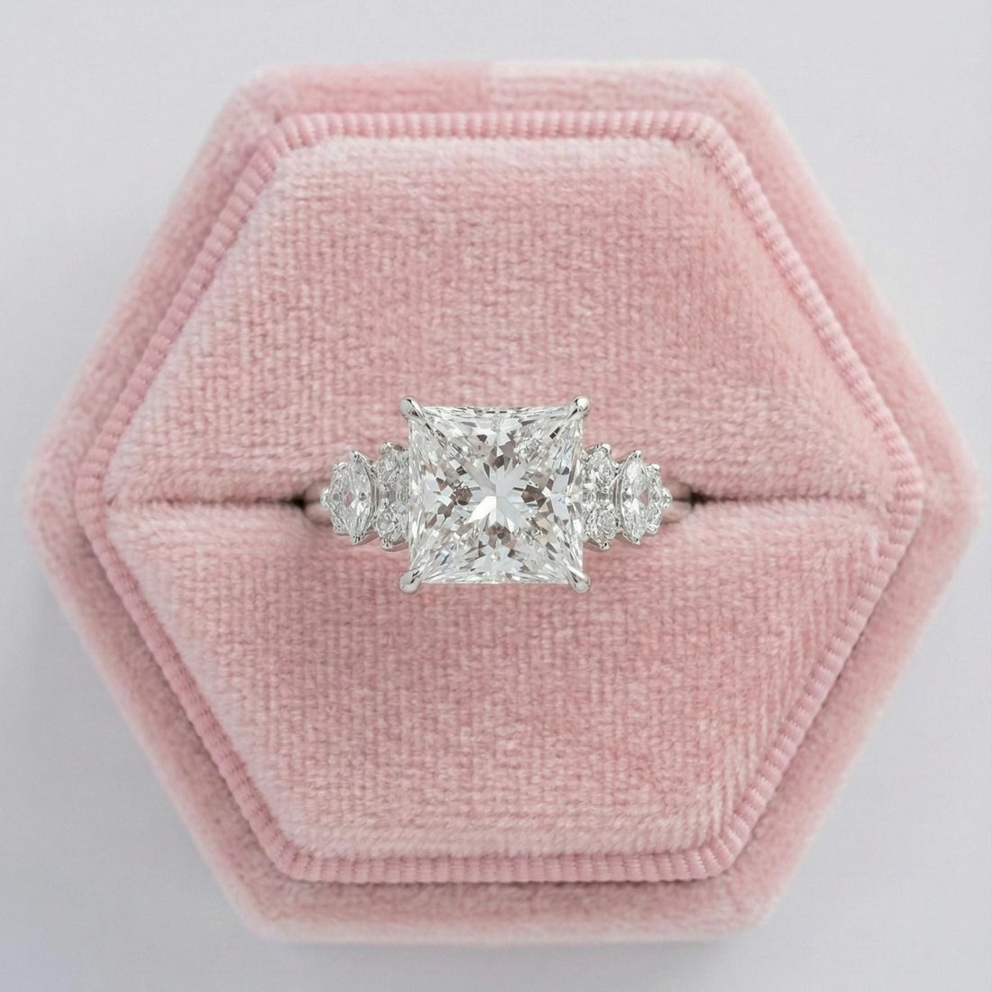 Princess Cut Lab Grown Diamond Engagement Ring