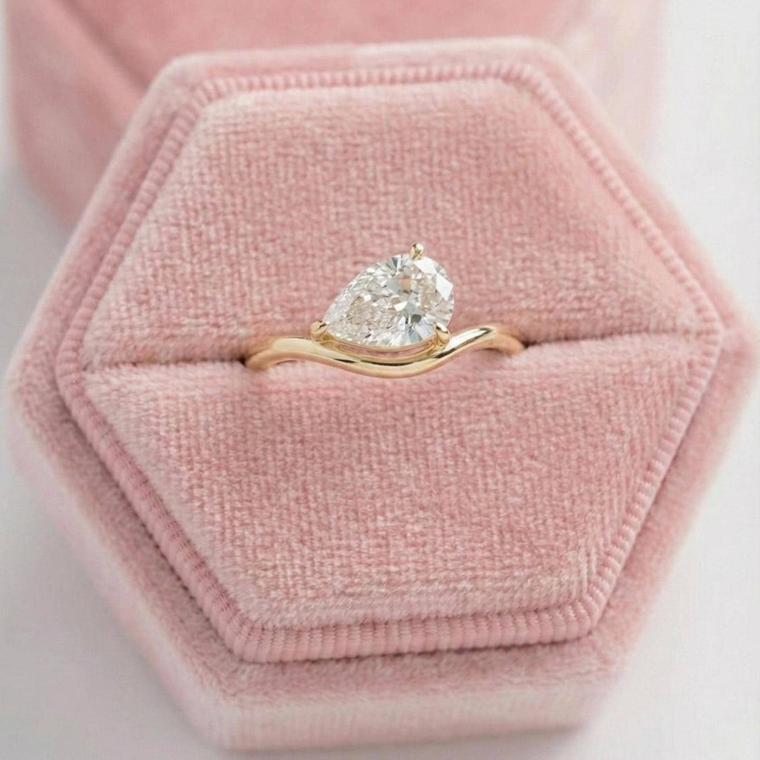 Pear Cut Lab Grown Diamond Pinky Ring