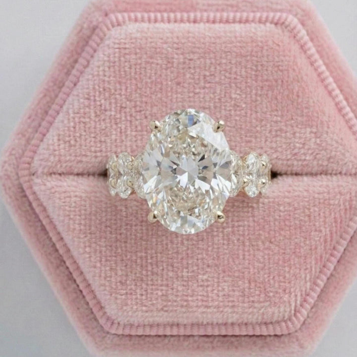Oval Cut Lab Diamond Solitaire Engagement Ring