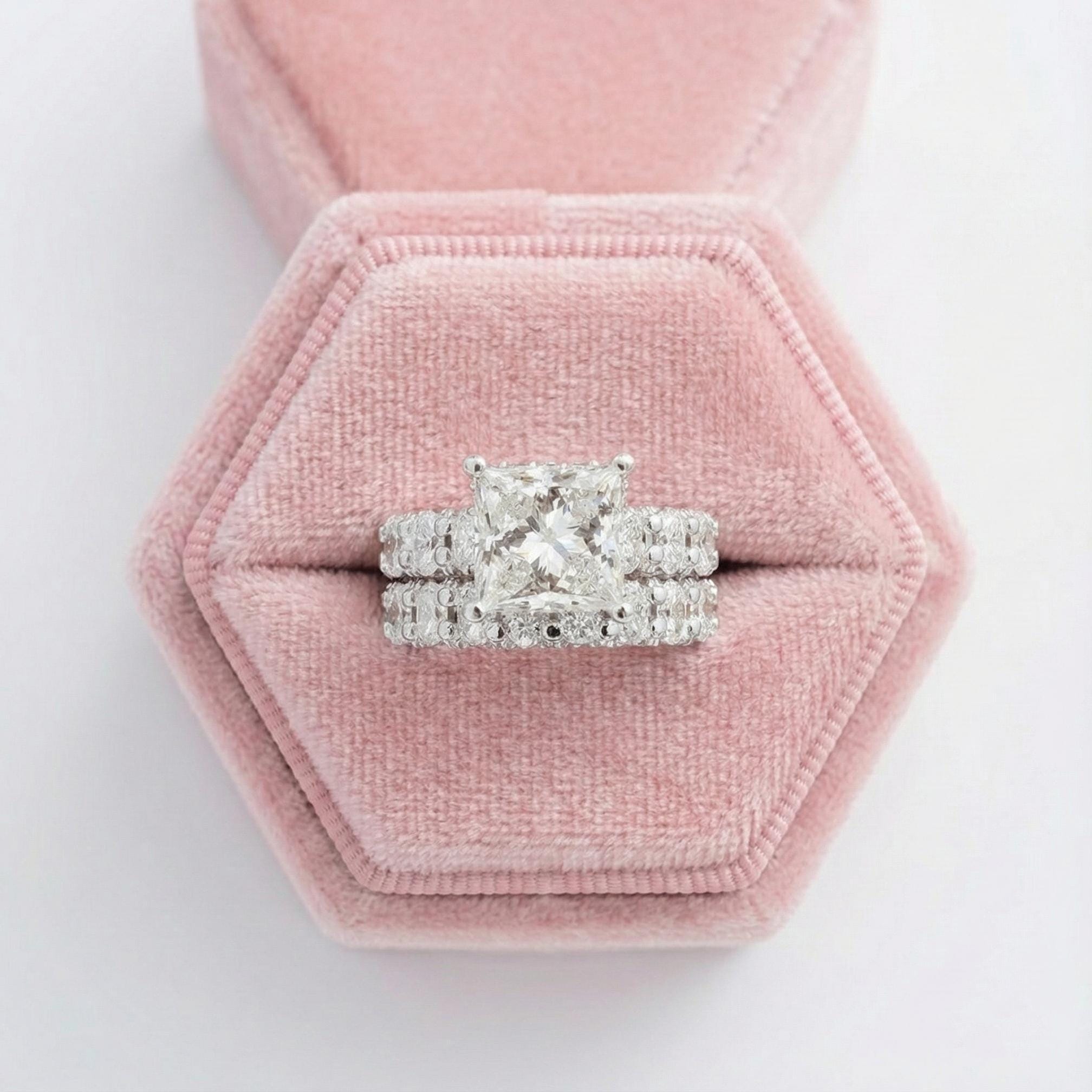 Princess Cut  Lab Grown Diamond Bridal Ring Set