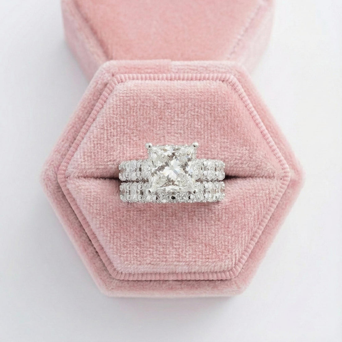 Princess Cut  Lab Grown Diamond Bridal Ring Set