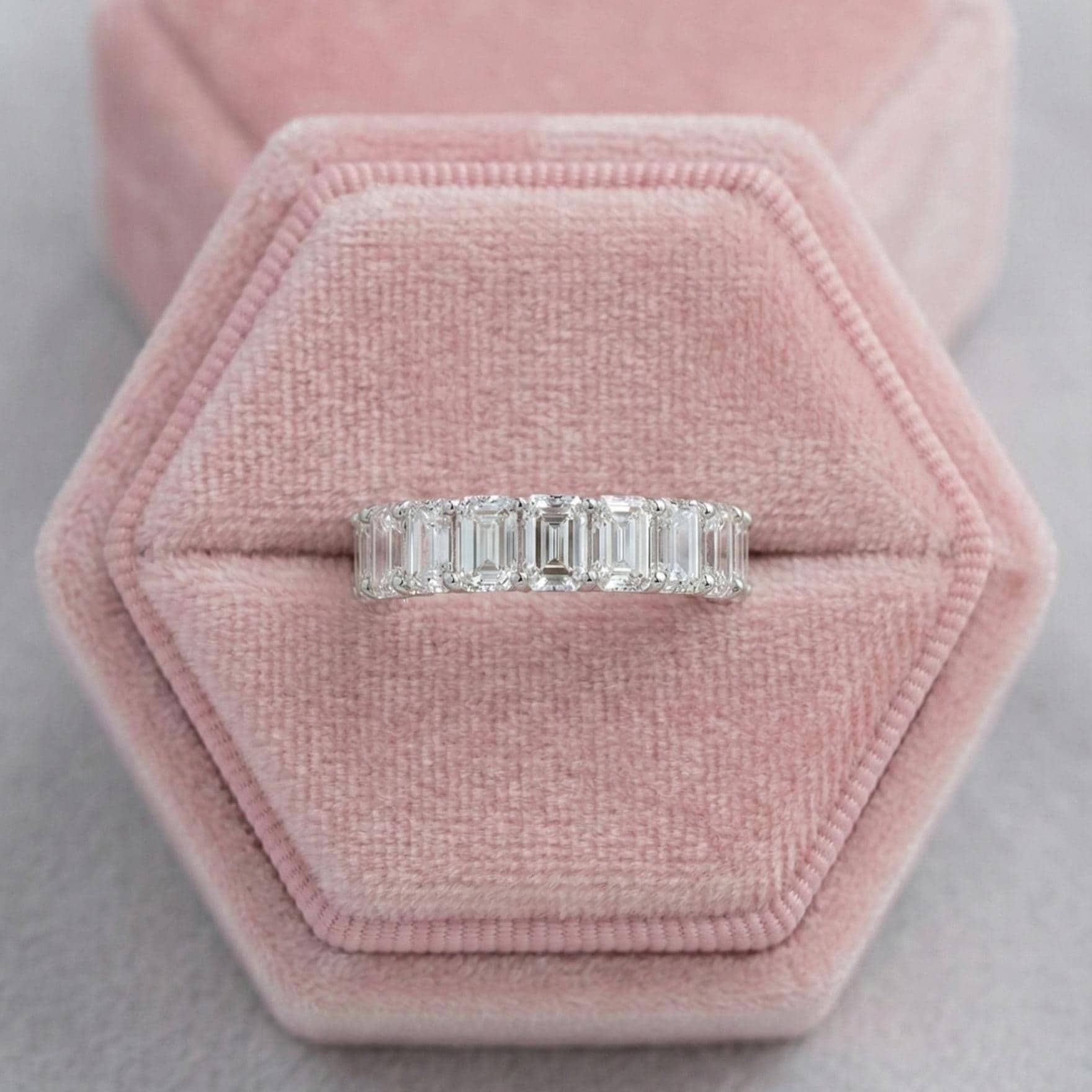 Emerald Cut Lab Grown Diamond Full Eternity Band