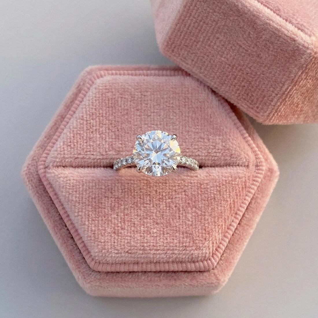 Round Cut Lab Diamond Engagement Ring