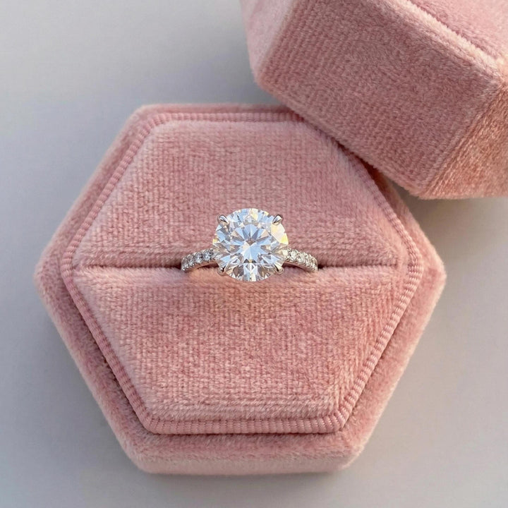 Round Cut Lab Diamond Engagement Ring